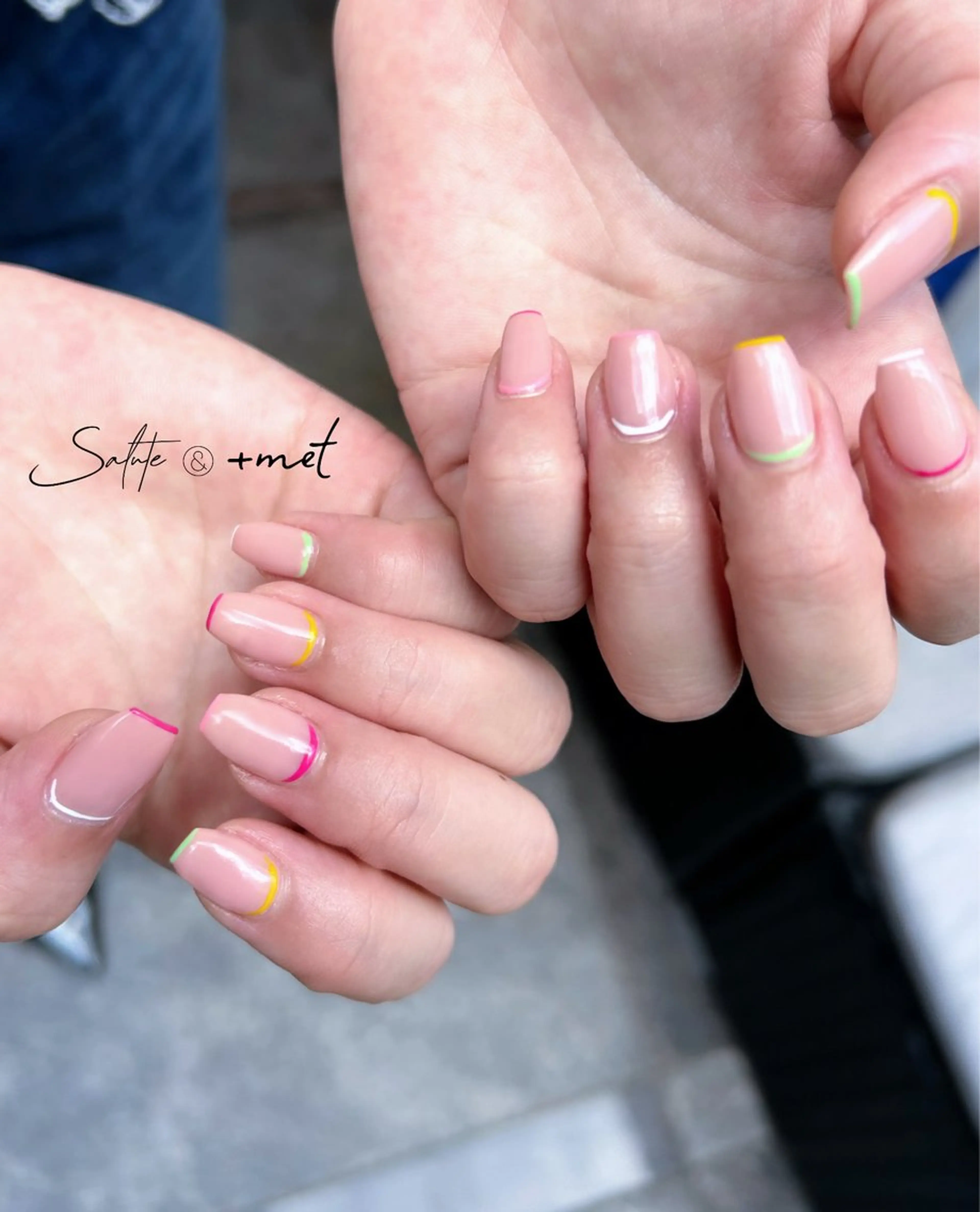 ネイル アートネイル フレンチネイル ジェルネイル シンプルネイル 春ネイル 渋谷 怜奈のネイルデザイン