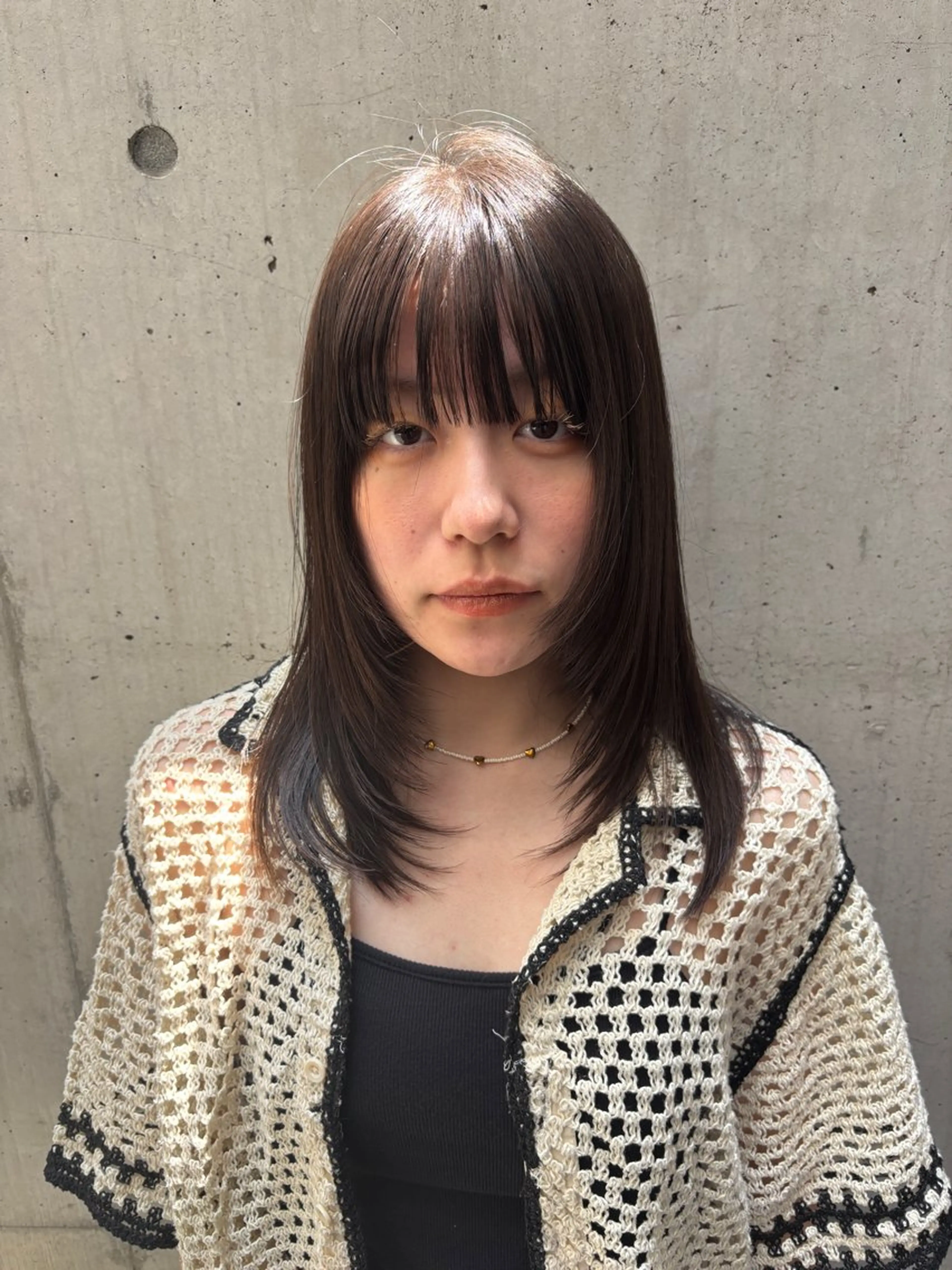 ミディアム カット ヘアカラー ボブ/レイヤー/ 梅田/天野川奈緒のヘアスタイル