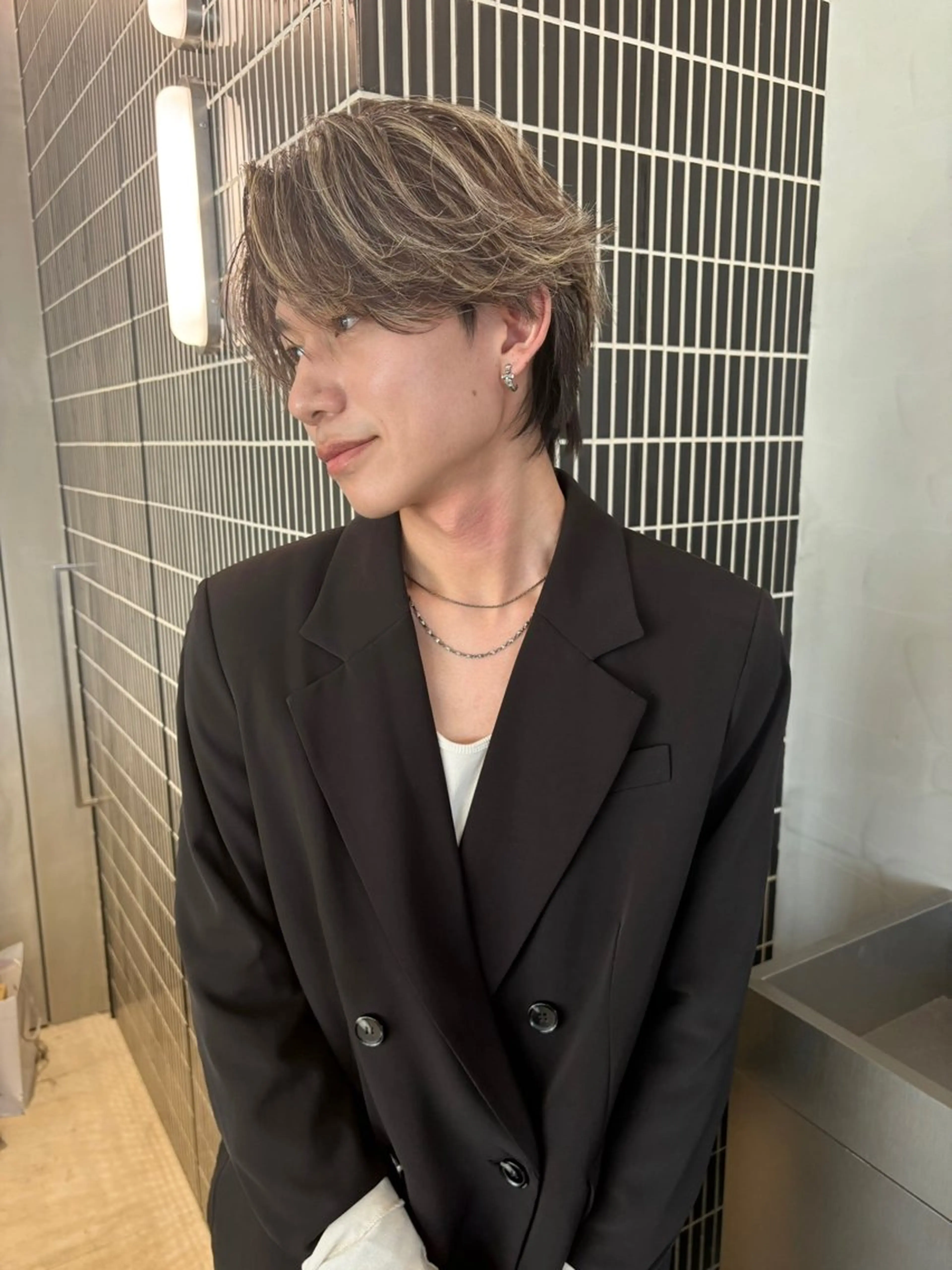 ショート カット ヘアカラー トリートメント メンズバレイヤージュ 斉藤春のヘアスタイル