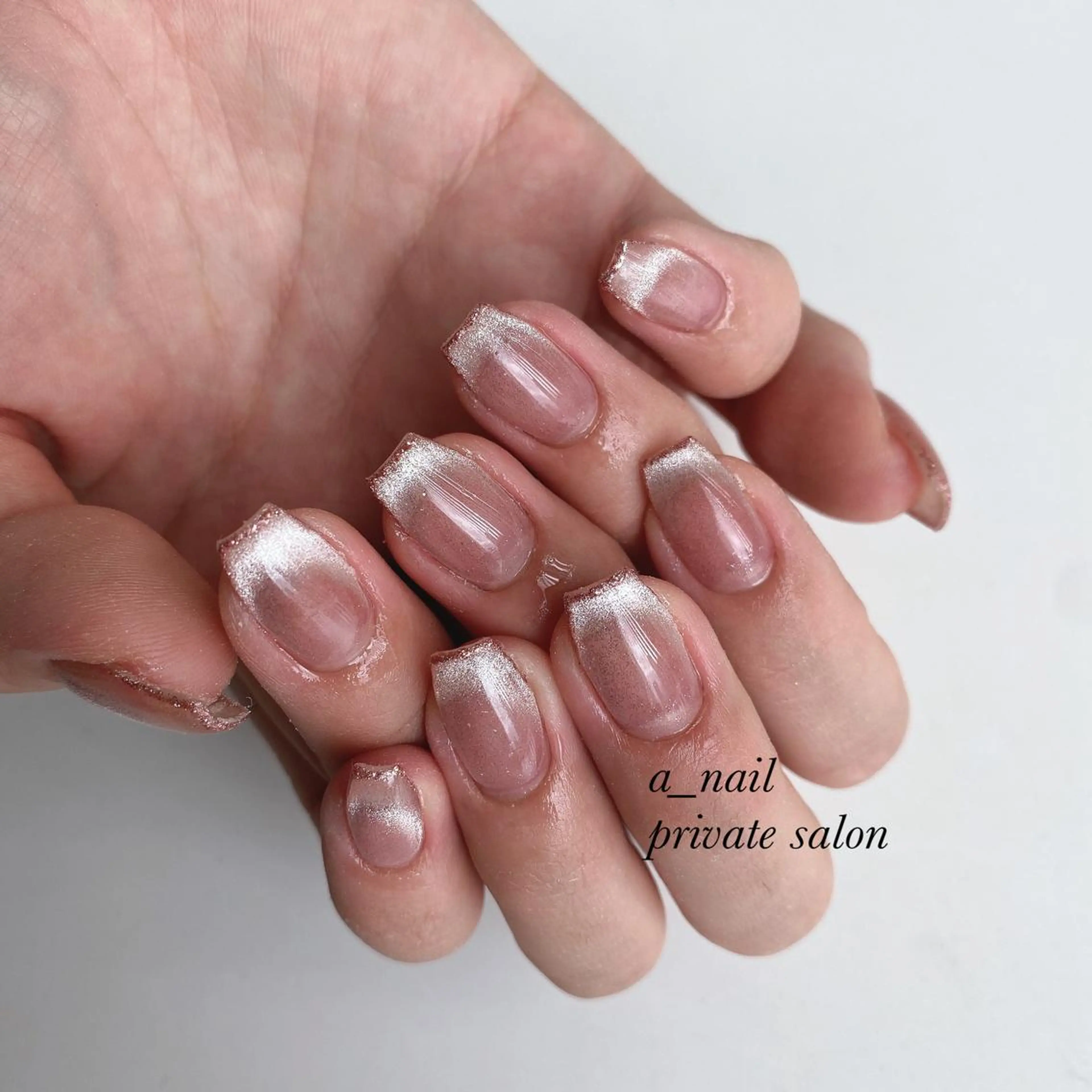 ネイル アニマル柄 フレンチネイル ジェルネイル 氷ネイル・うるうるネイル レース 菅 恵奈のネイルデザイン