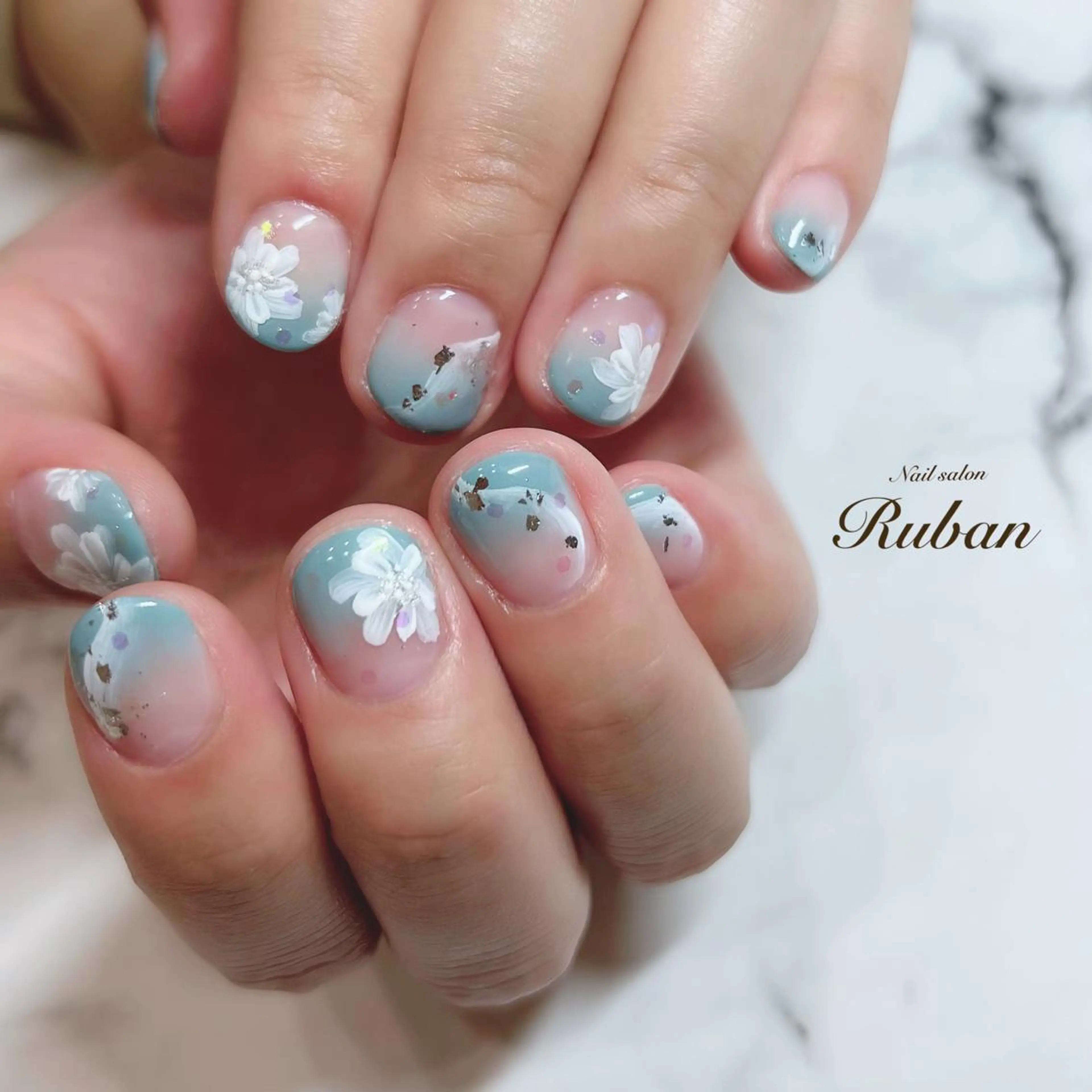 ネイル フラワーネイル ブライダルネイル Nail salon Ruban所属・Nail salon Rubanのネイルデザイン