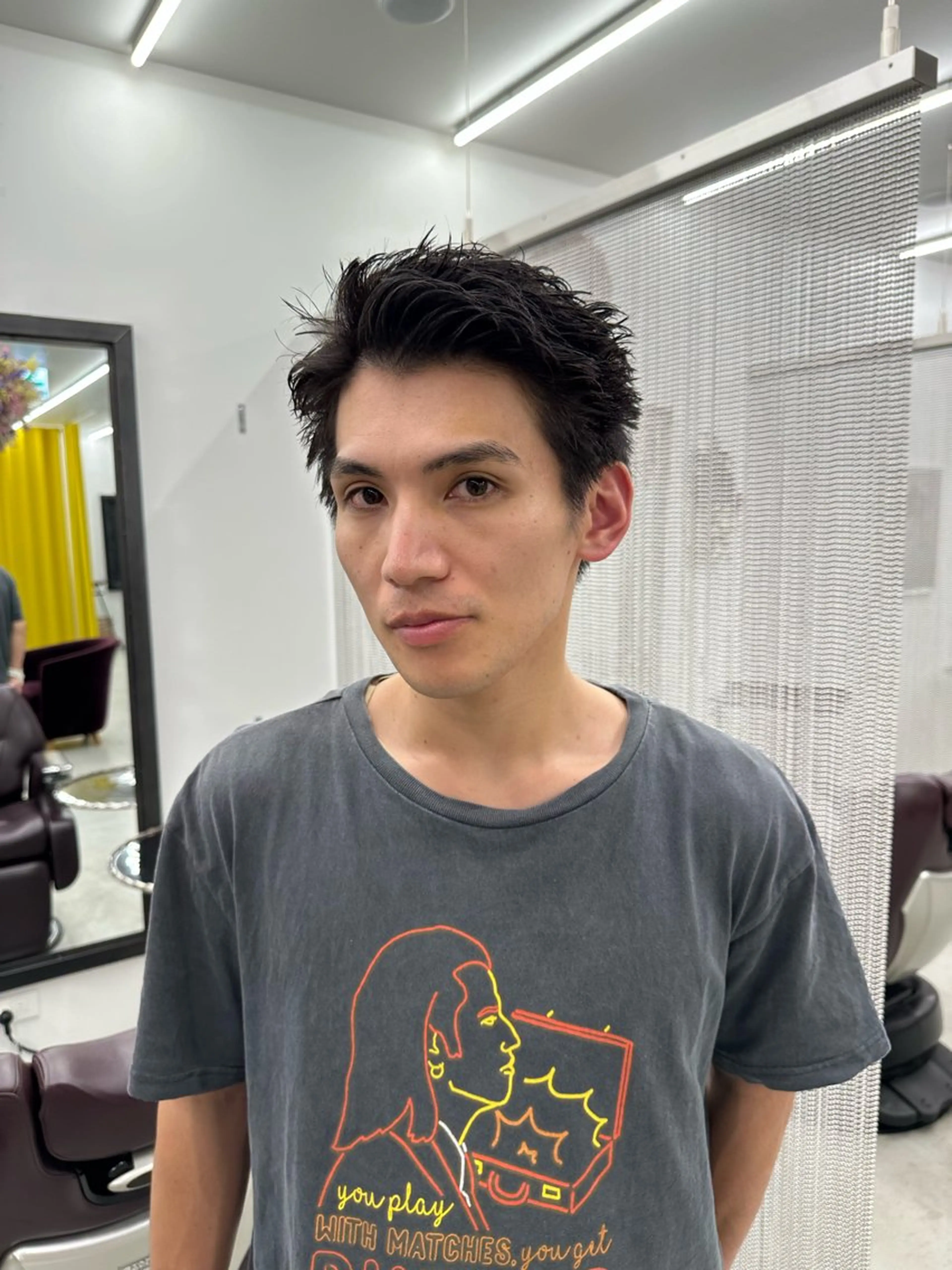 ショート パーマ メンズ オブヘア 宮崎台店所属・ボブ ショート 髪質改善  相澤晃希のヘアスタイル