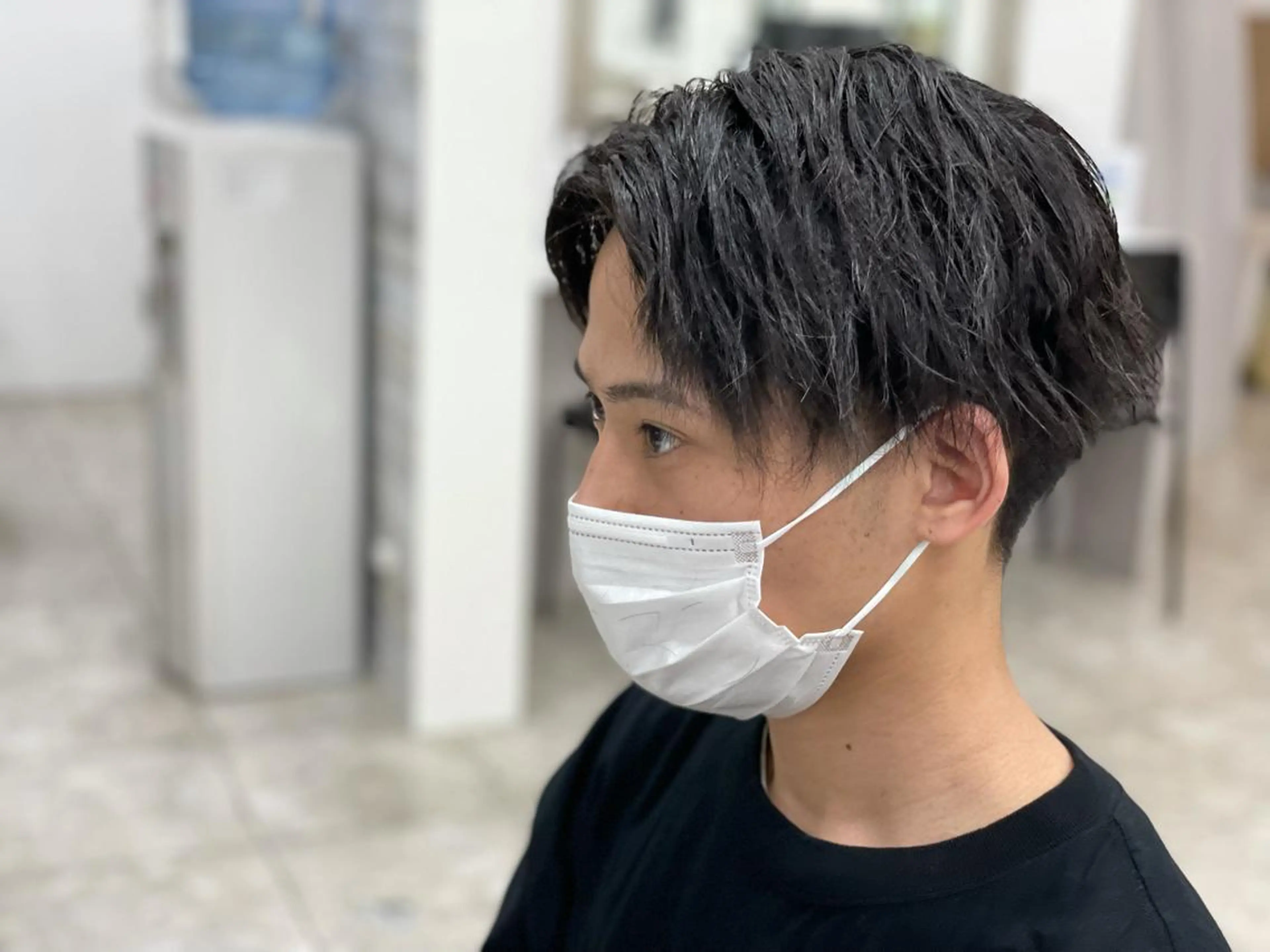 ミディアム パーマ メンズ ハイライト&曲がる 縮毛矯正特化 玉置のヘアスタイル