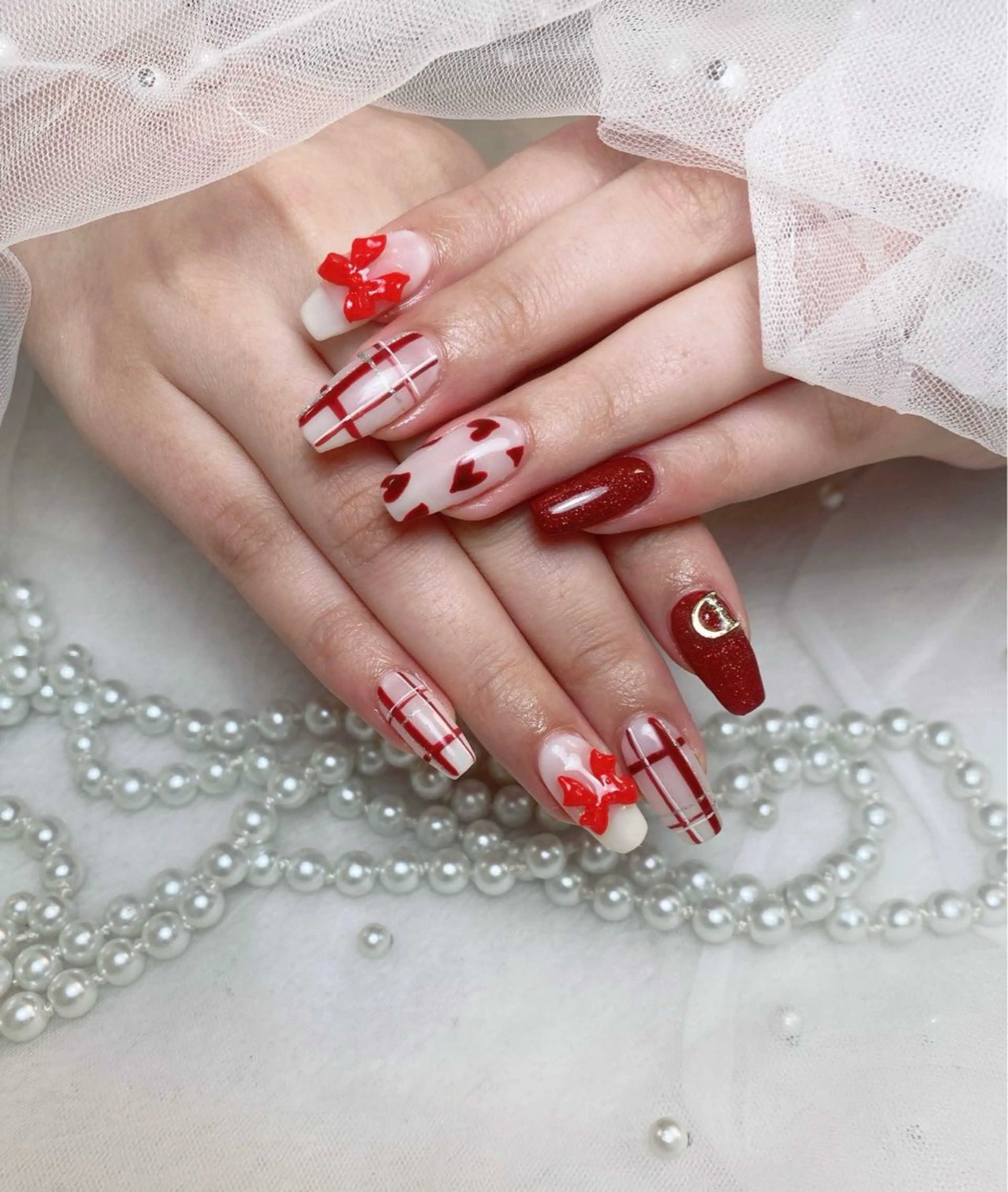 自爪韓国大人気チークネイル(ケア込み　1週間以内無料お直し)の写真