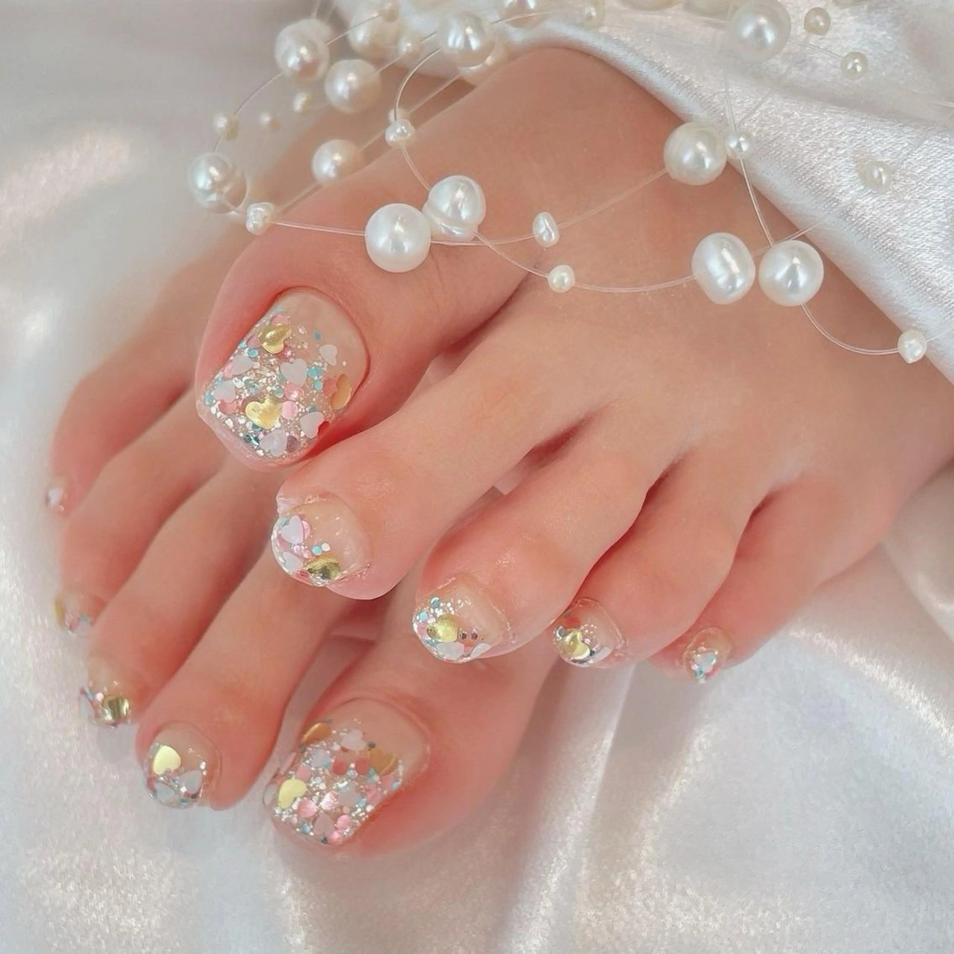 ネイル RAFFINE 月🦋🩵のネイルデザイン