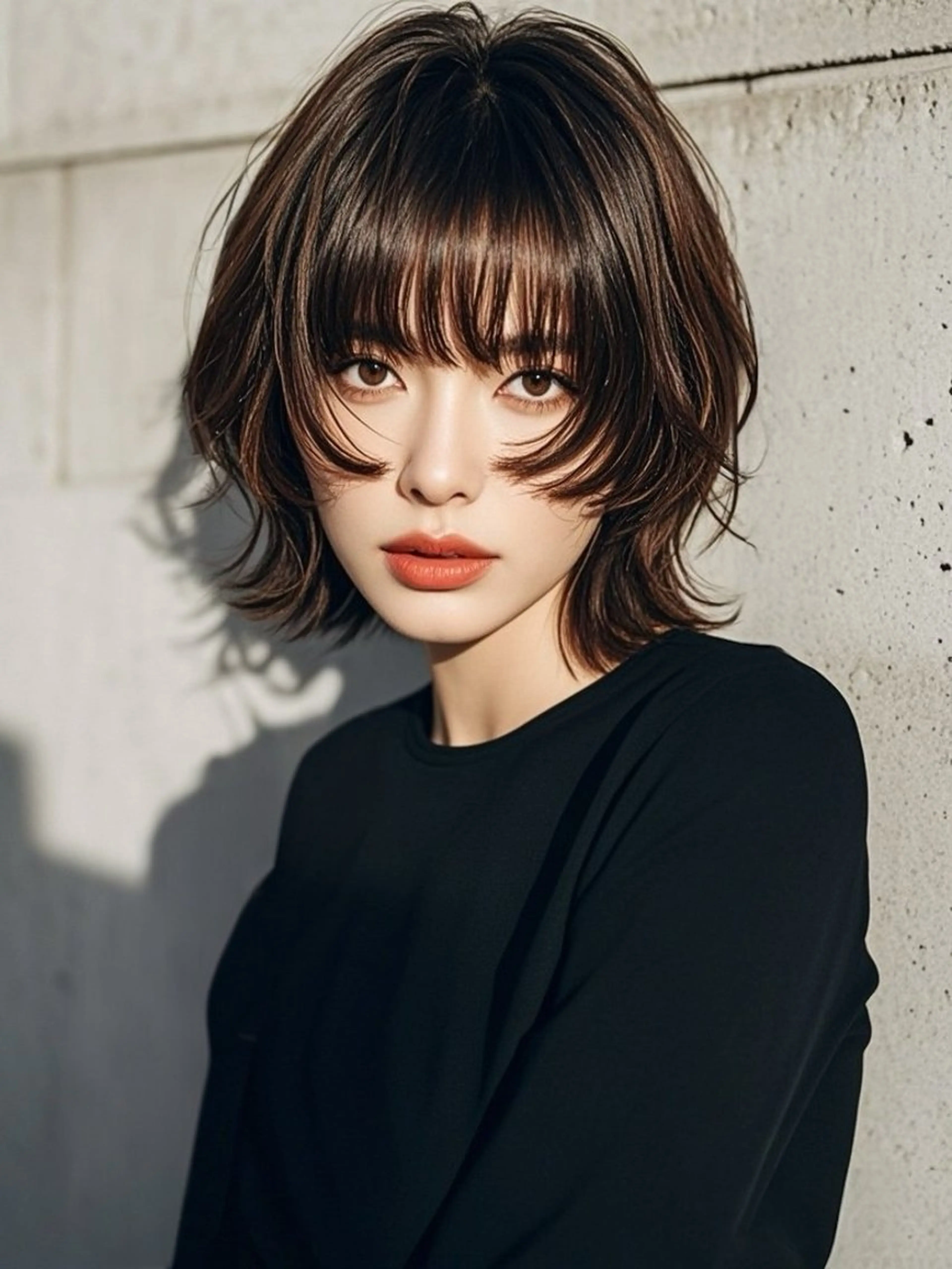 ミディアム ショートボブ ミディアムレイヤー ミディアムパーマ アッシュ ボブ カット ヘアカラー トリートメント ウルフカット 811 大阪梅田 ウルフのヘアスタイル