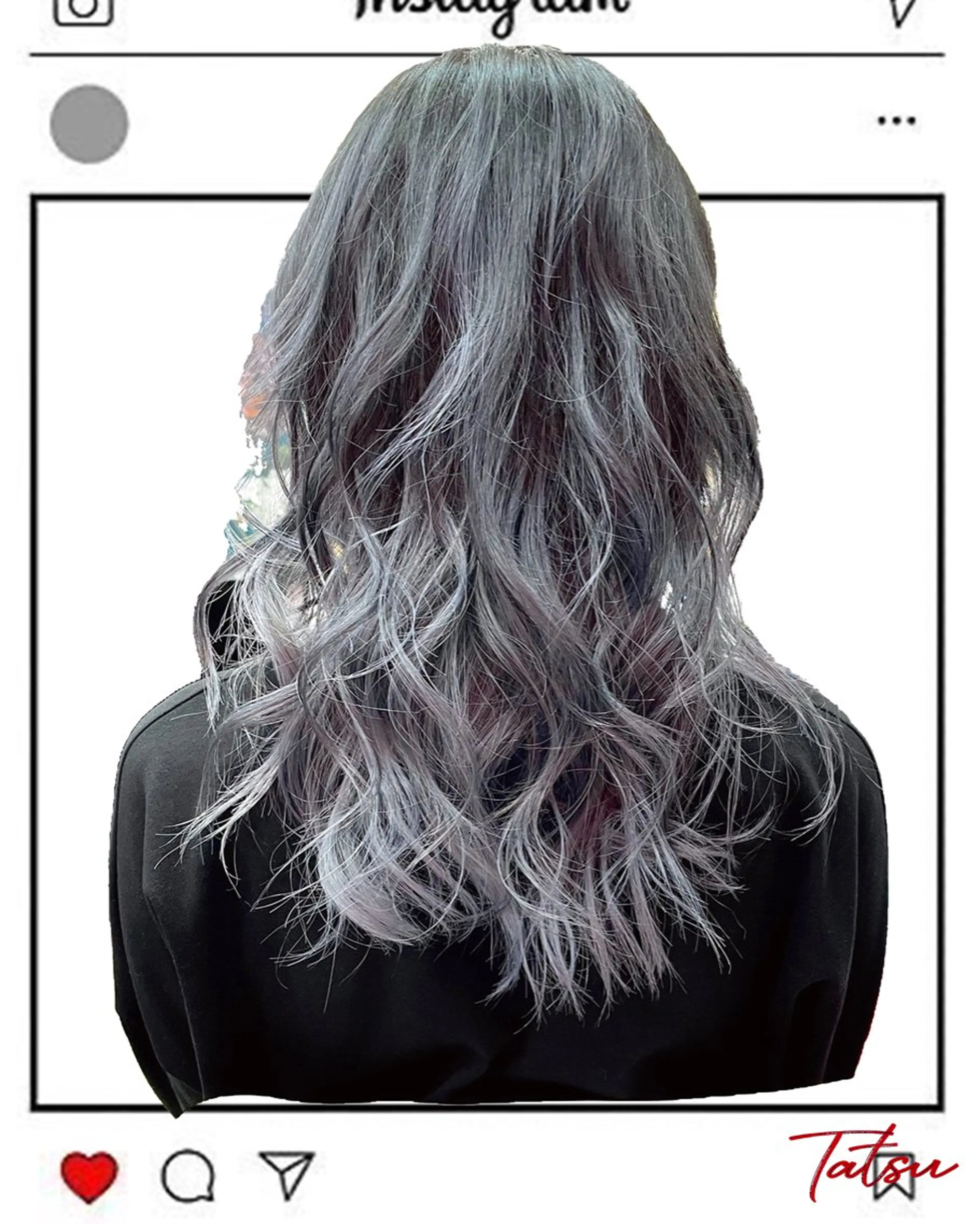 ロング カラー ヘアカラー トリートメント Tatsu/newi 大分 ハイトーンのヘアスタイル