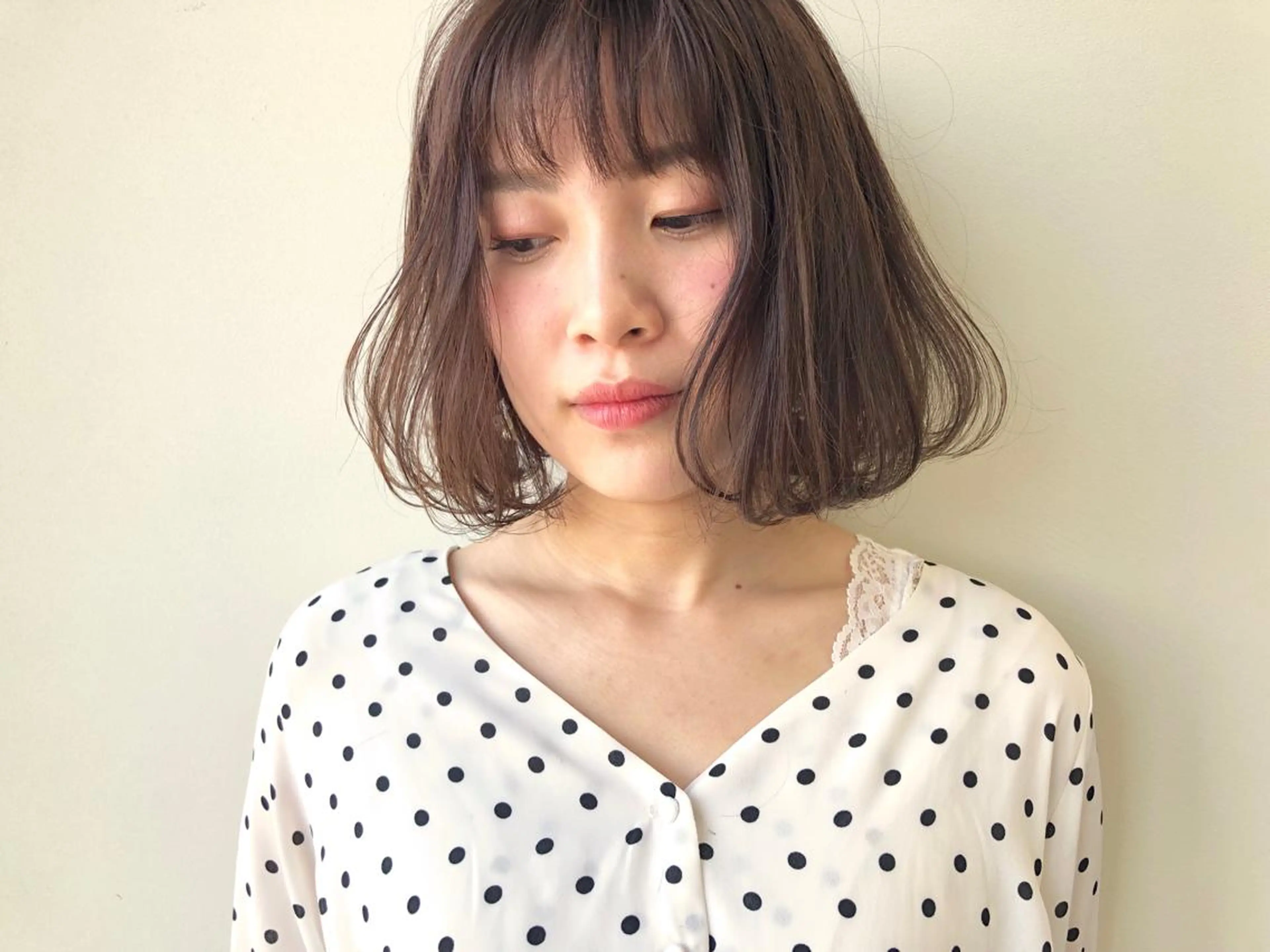 ミディアム ボブ カット ヘアカラー トリートメント 小澤大輔 YOLO hairのヘアスタイル