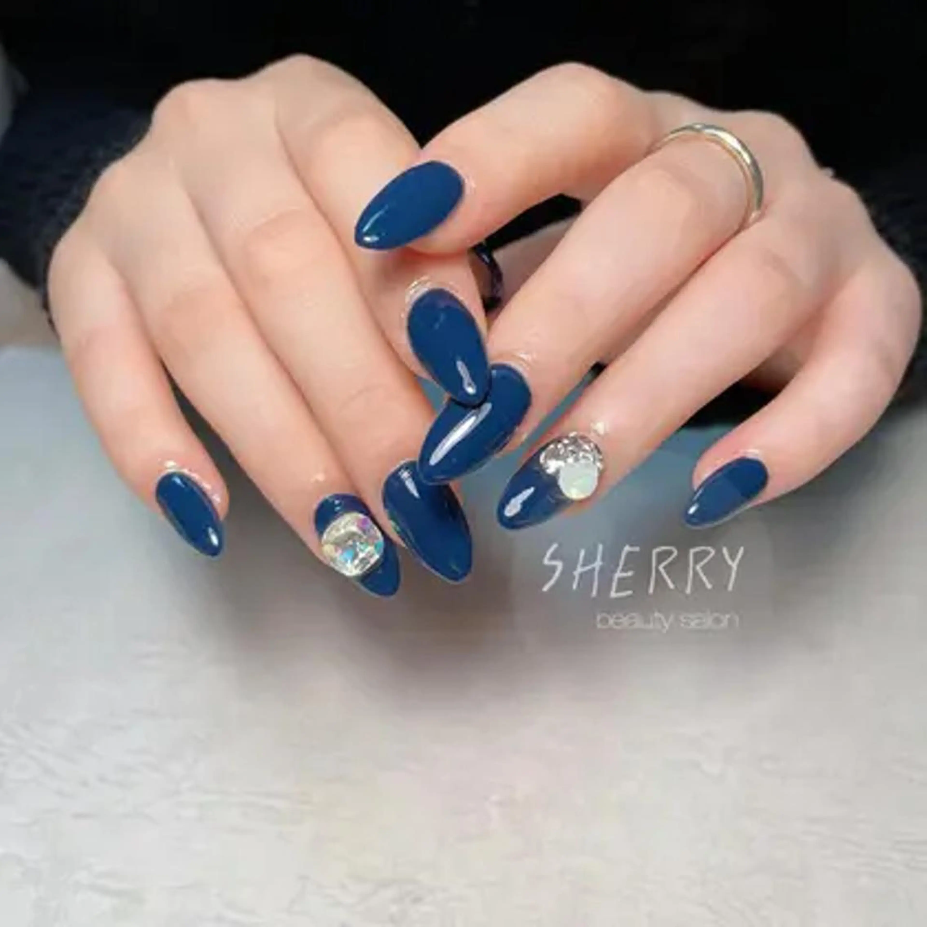 hand初回ソフトジェルオフ無料」ワンカラー2色➕2個大きいパーツ5380【フィルインの写真