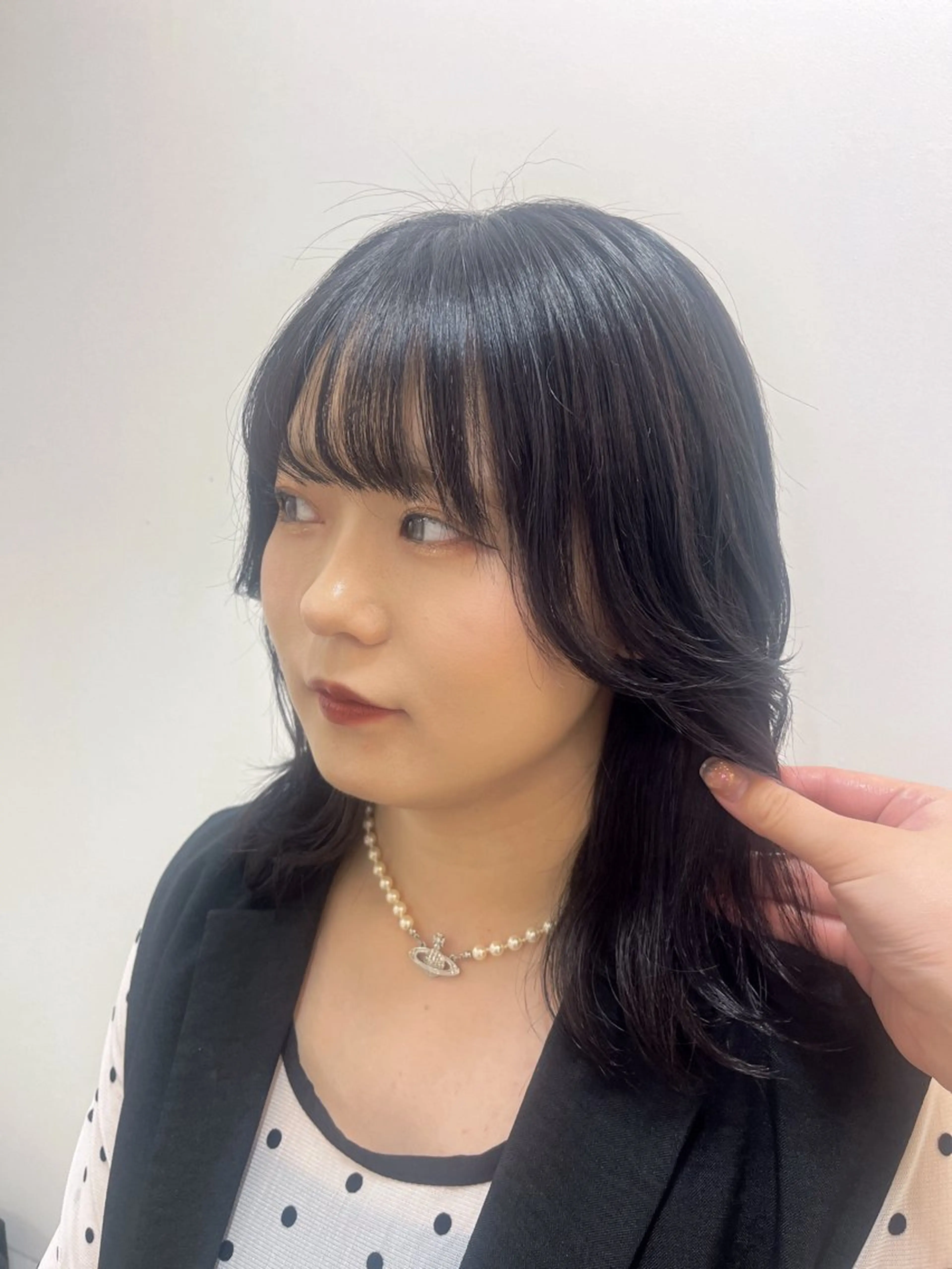 ミディアム カラー みう/仙台/暖色/ 艶髪/顔周りカット/のヘアスタイル