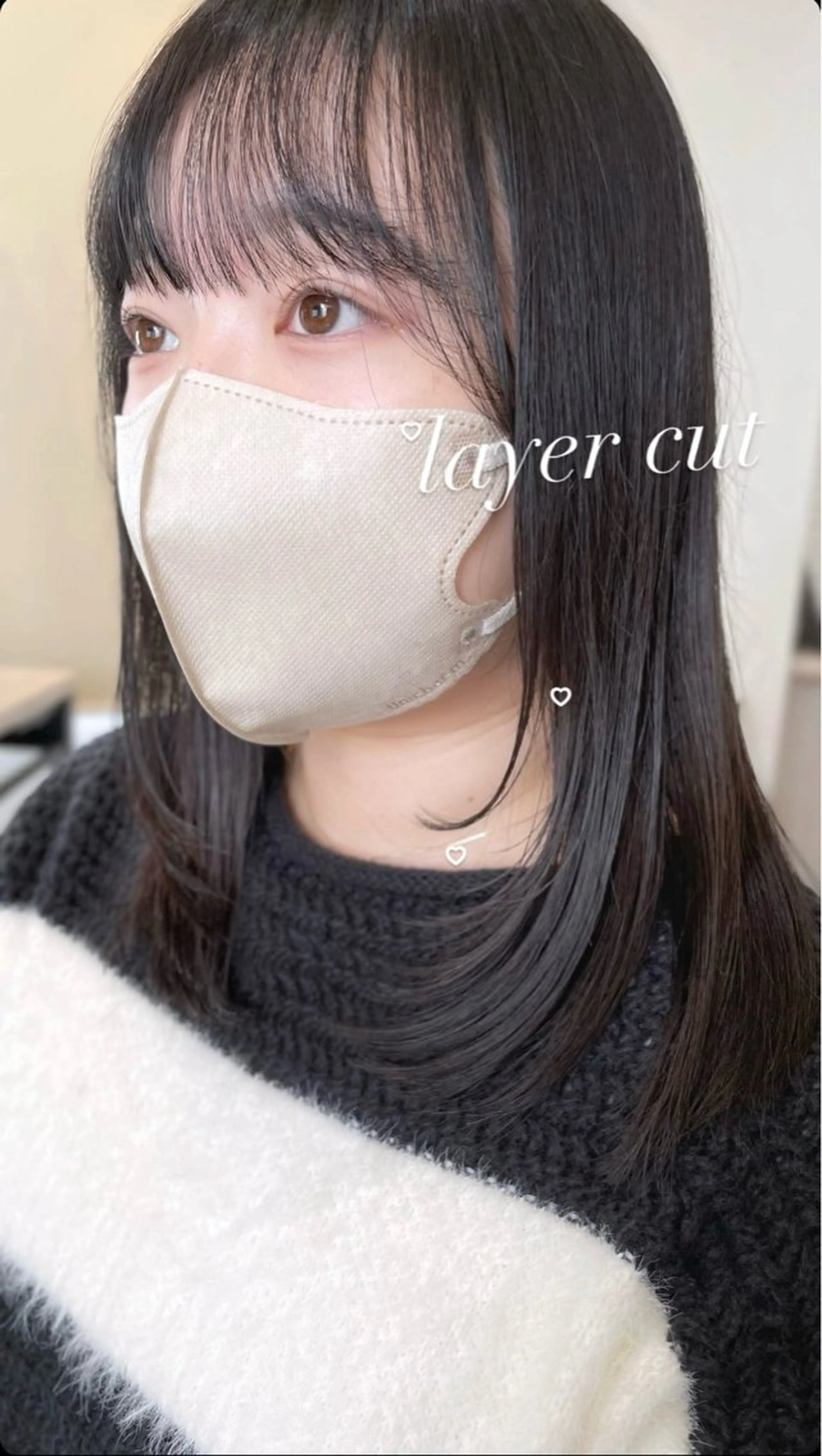 ミディアム カラー レイヤーカット noa hair design 町田店所属・miyu♡̷̷ 韓国ヘア/顔まわりのヘアスタイル