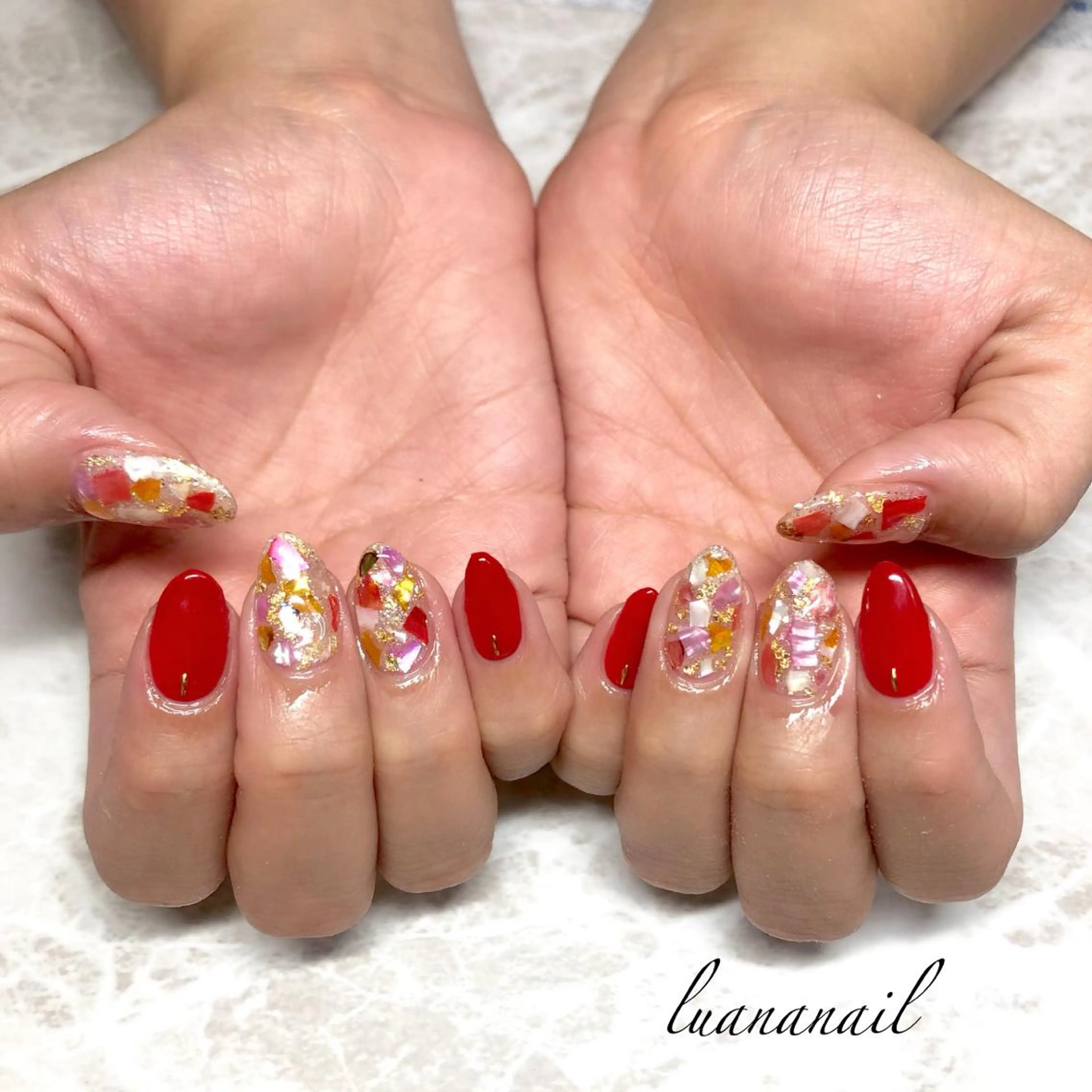 ネイル 赤色 luana nailのネイルデザイン