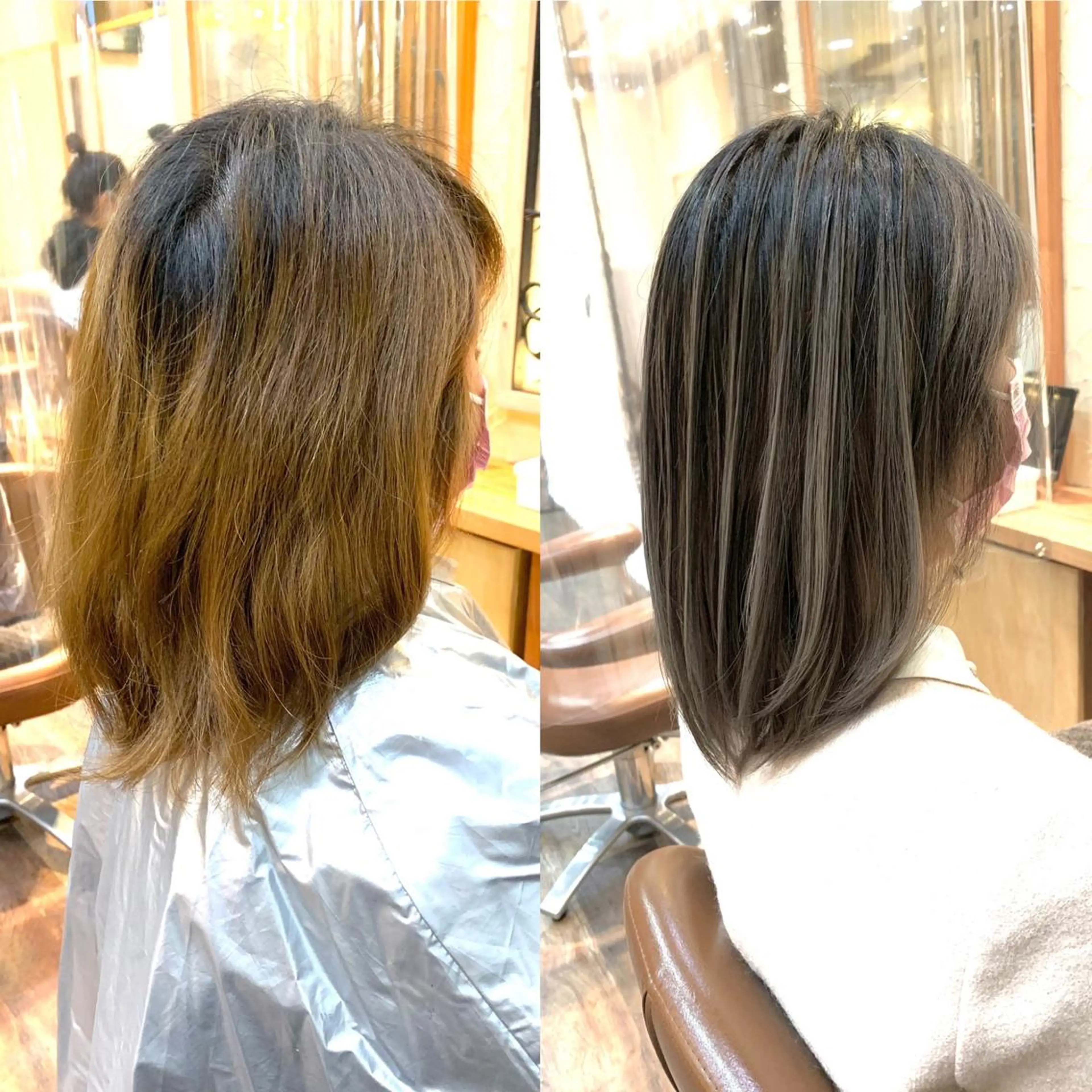 ミディアム カラー パーマ ヘアアレンジ メンズ キッズ ネイル マツエク・マツパ 髪質改善 艶髪🔵ﾌｾﾅｵﾔのヘアスタイル