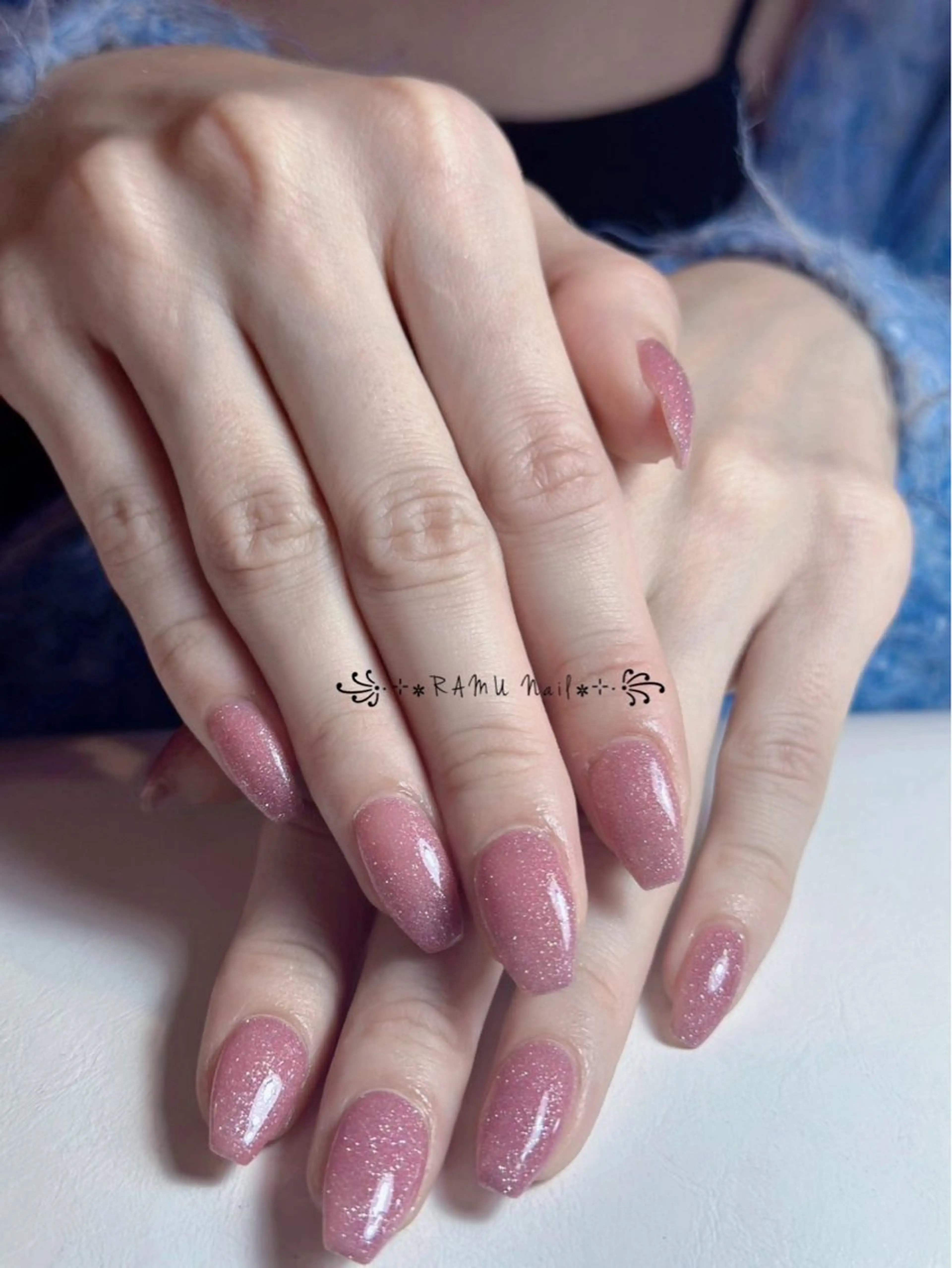 ネイル キラキラネイル マグネットネイル ミラーネイル ピンク 春ネイル ハンドネイル RAMU Nail 恵比寿店のネイルデザイン