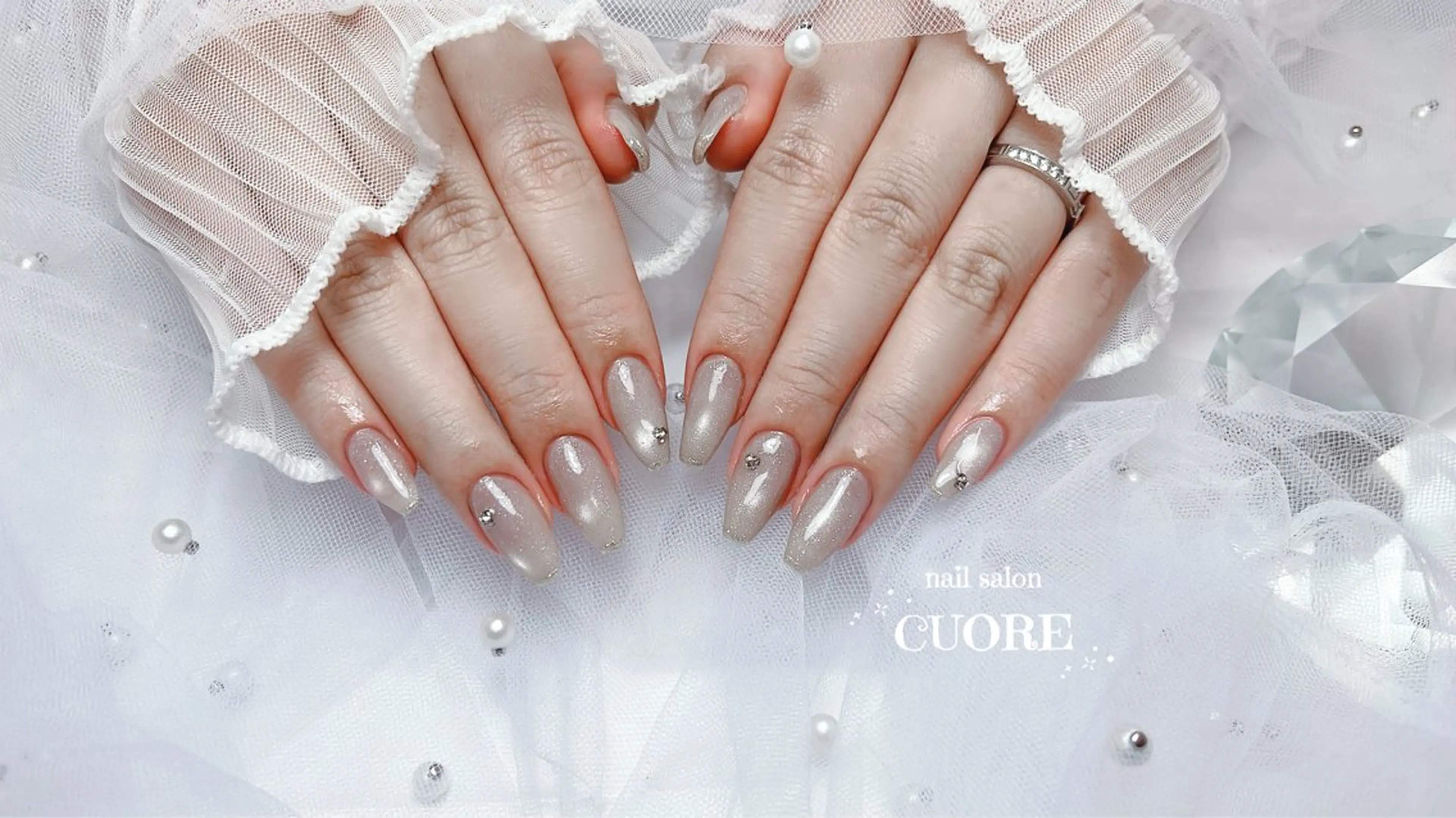 ネイル フラッシュネイル フラッシュマグ マグネットネイル オフィスネイル シンプルネイル ハンドネイル CUORE____nail所属・nail salon CUOREのネイルデザイン