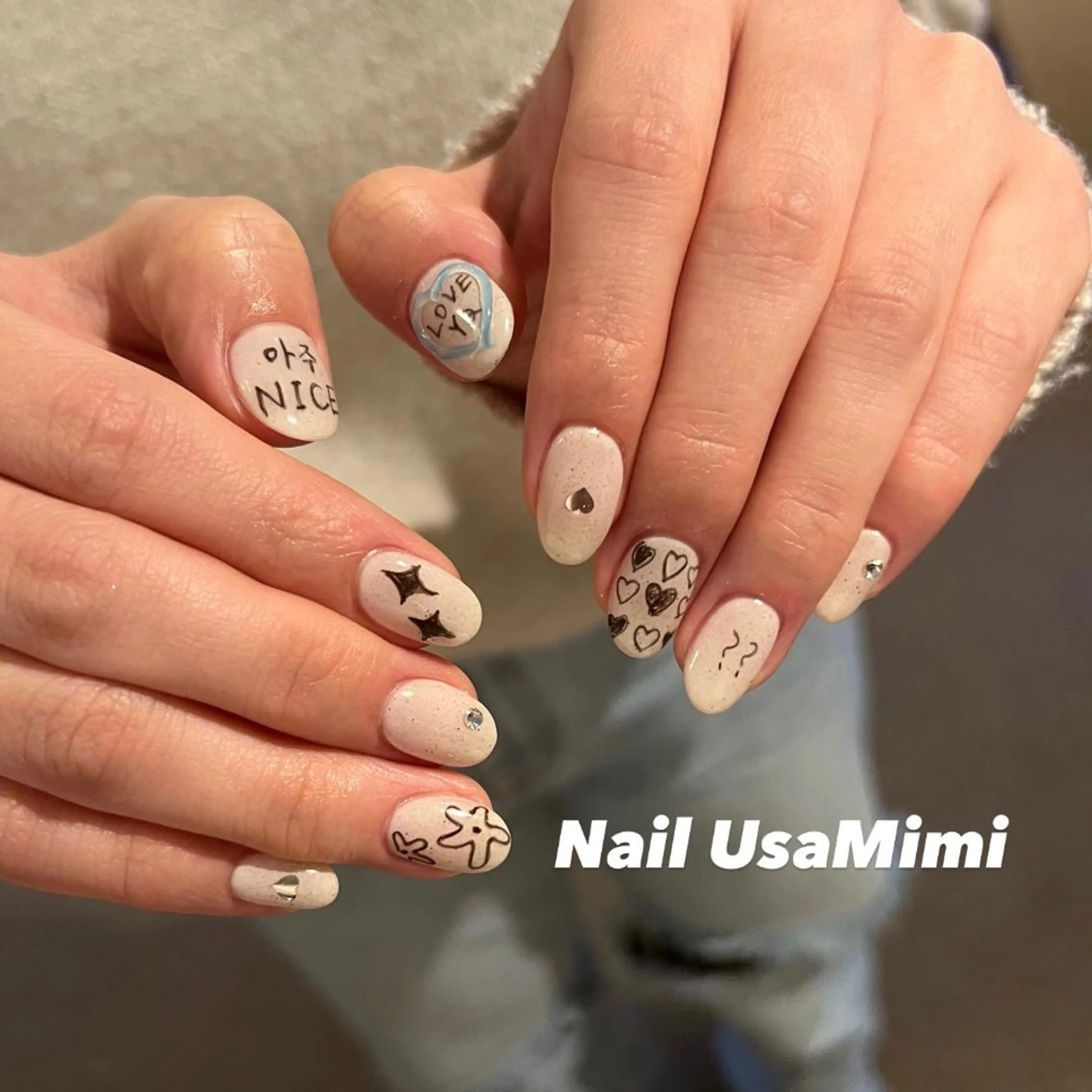 ネイル フットネイル ジェルネイル マグネットネイル 持ち込み ニュアンスネイル 本町ネイルNail UsaMimiのネイルデザイン