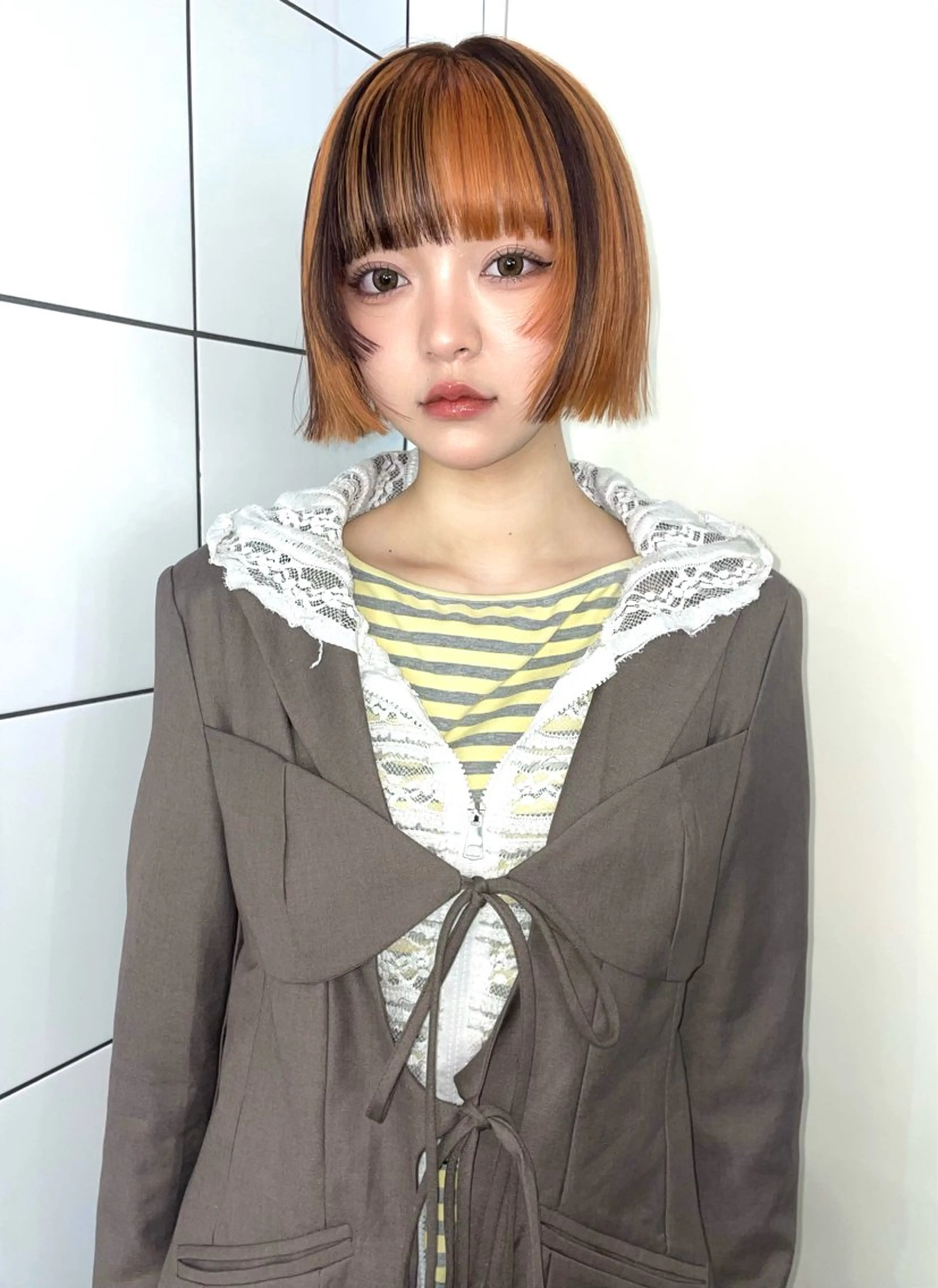 ショート カラー ボブ.顔周りカット カット/ユキカのヘアスタイル