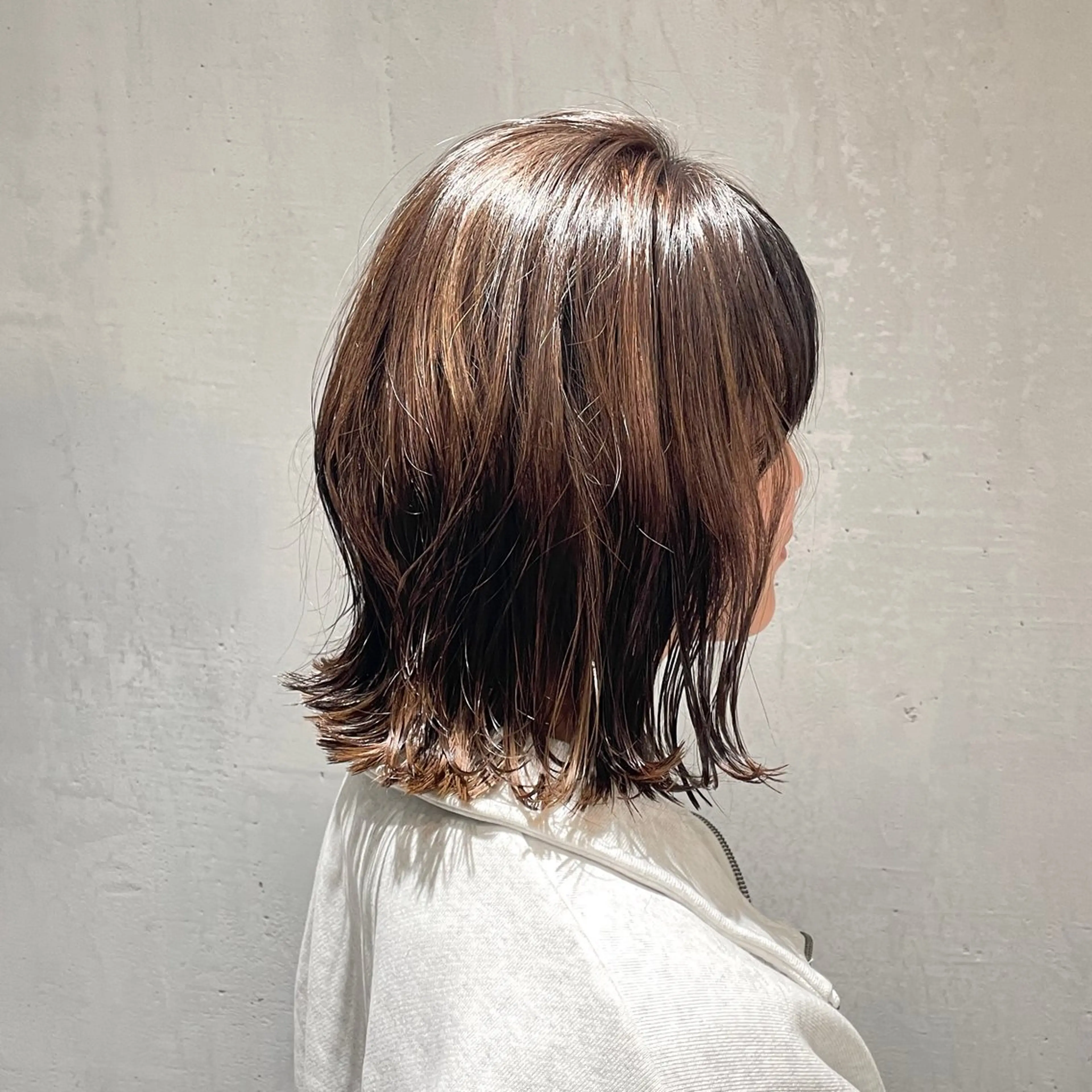 ミディアム カラー ハイライトカラー ハイライト ヘアカラー トリートメント DX SHARE SALON所属・matka白髪ぼかし 大人ヘア/KEIKOのヘアスタイル