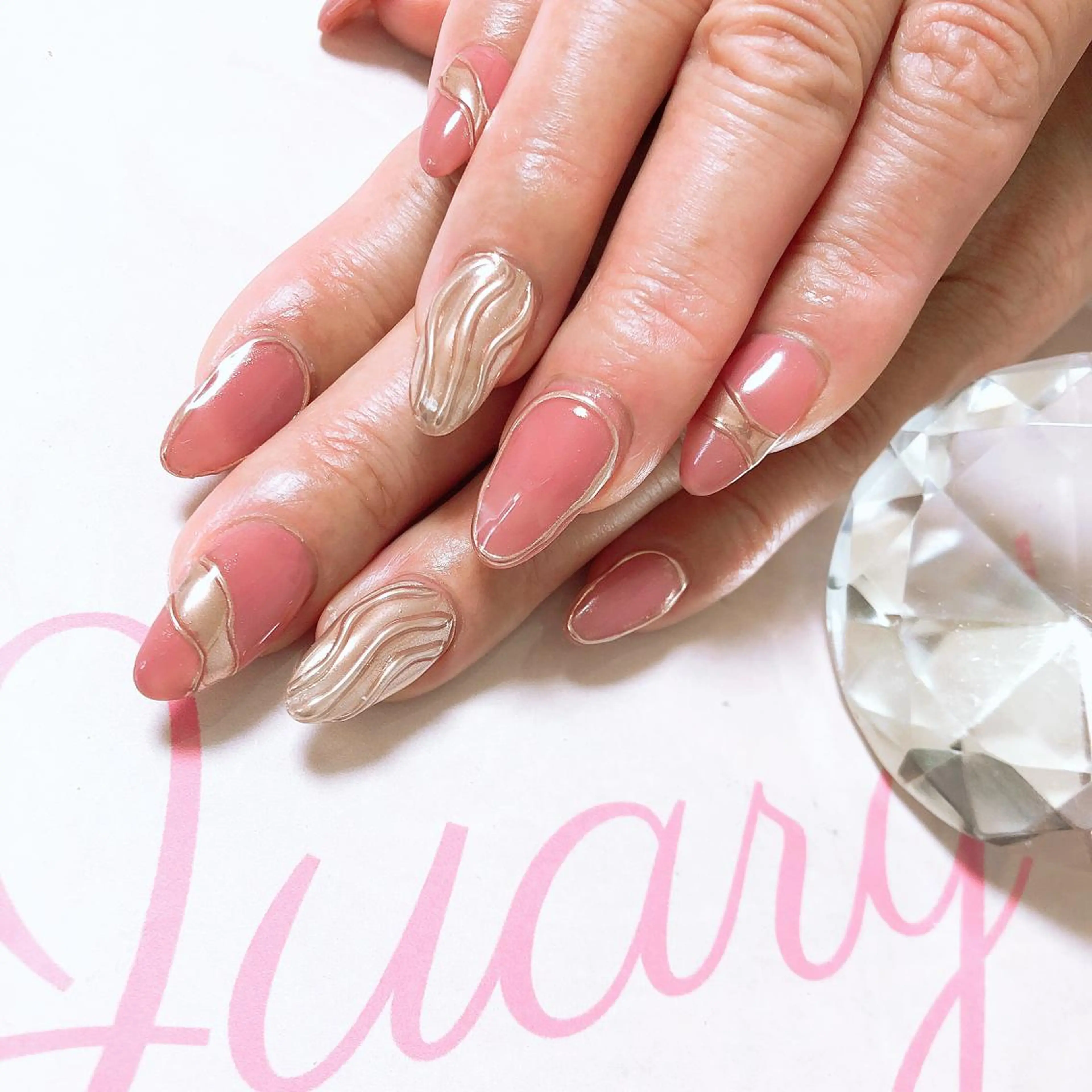 セミロング ネイル ハンドネイル ハンドケア 💎ビューティサロン 湘南　RIRAN💎のネイルデザイン