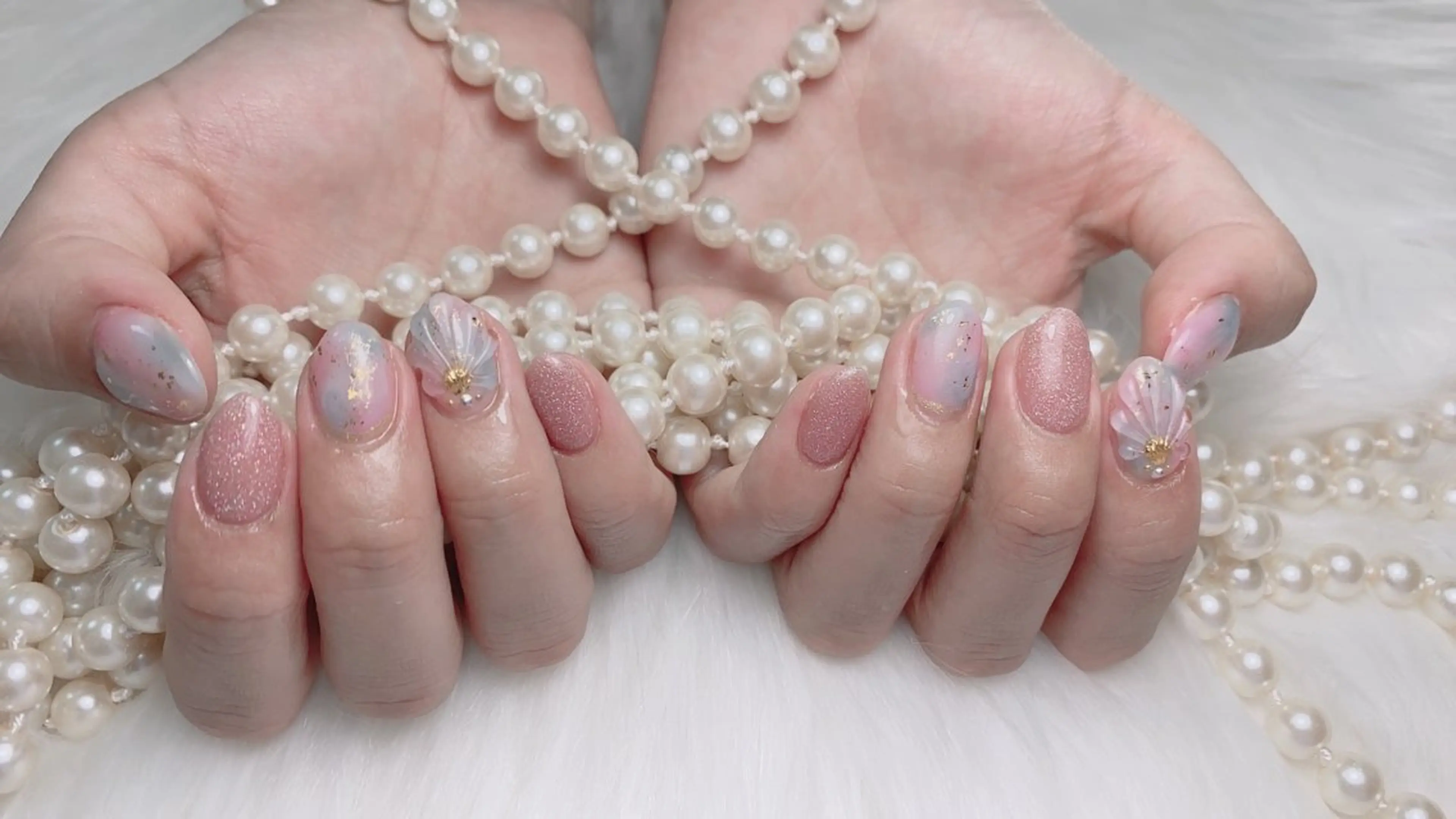 ネイル ハンドネイル オーシャン スカルプネイルサロンのネイルデザイン