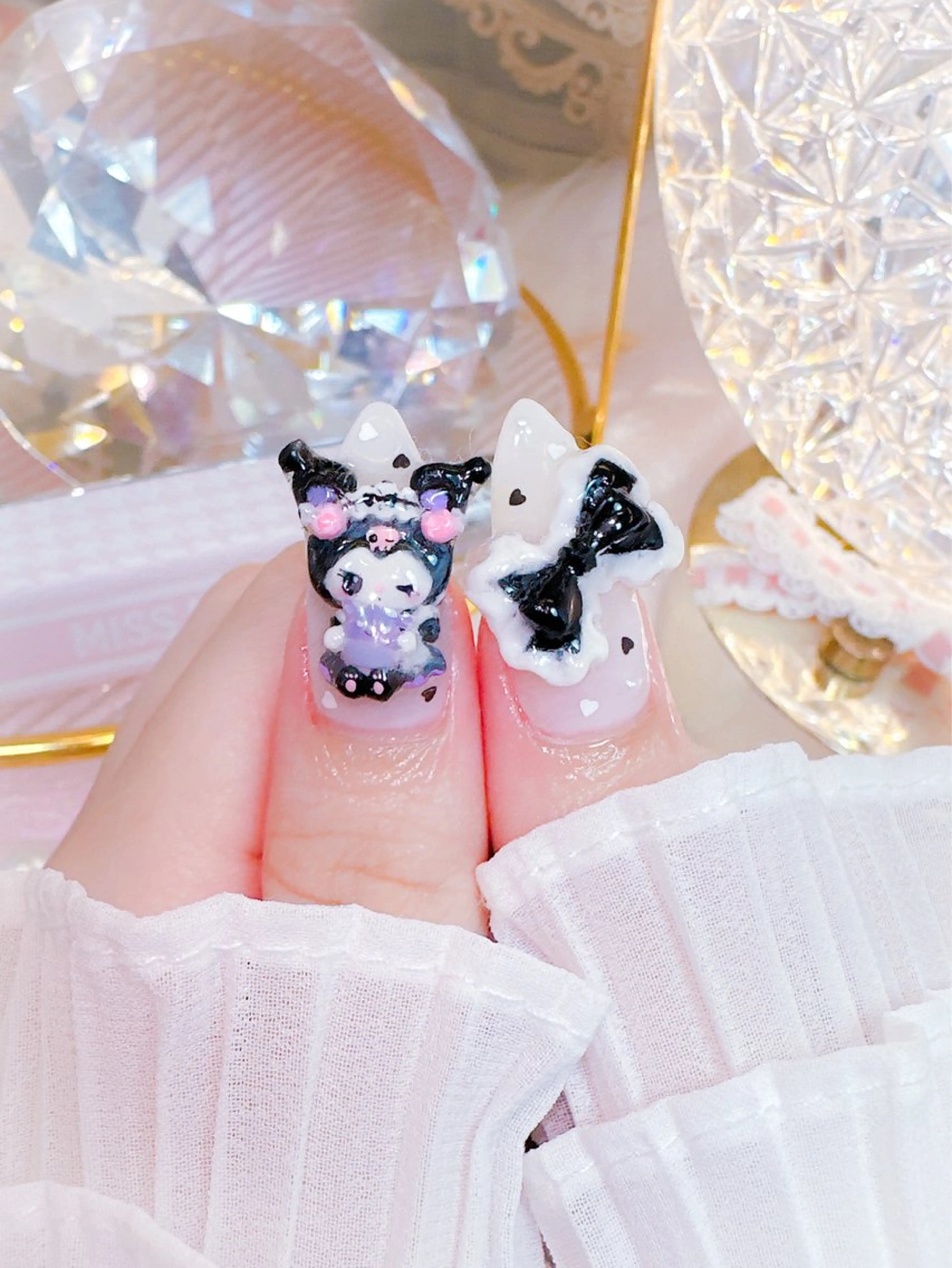 ネイル フレンチネイル ガーリー ワンホンネイル ハンドネイル ワンホン、かわいい系 🎀ななみのネイルデザイン