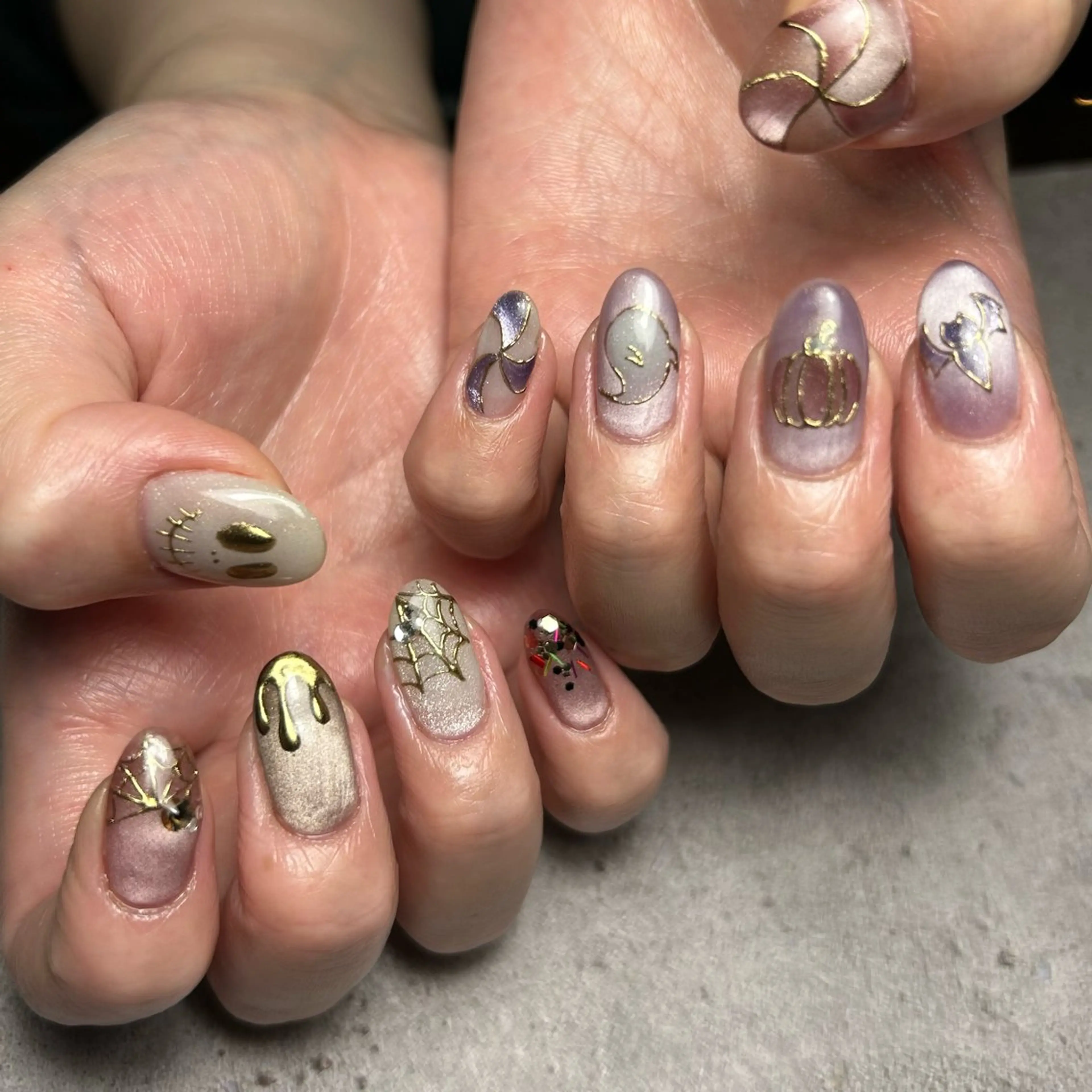 ネイル ハロウィン Yakko pas á pasのネイルデザイン