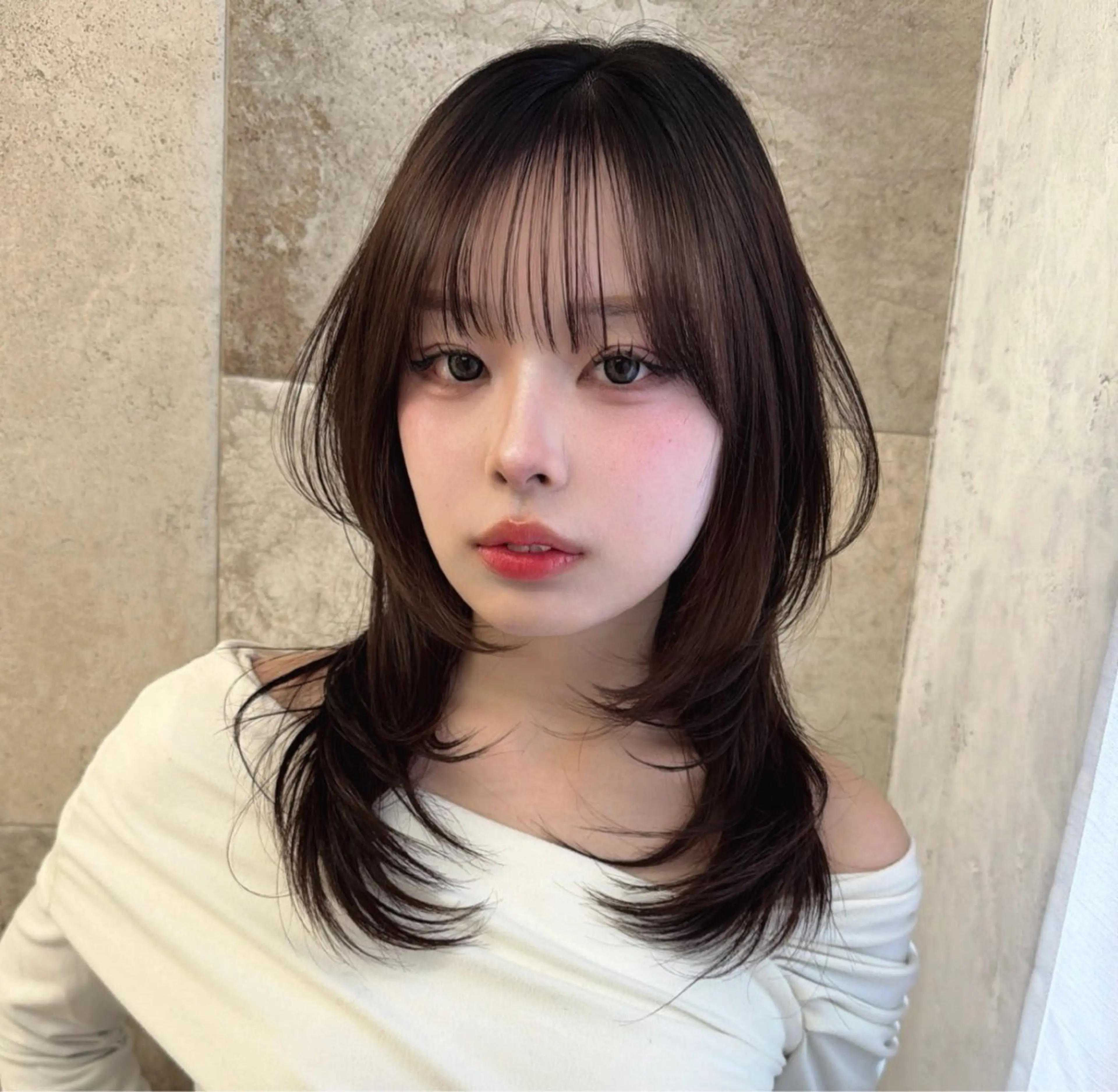 ミディアム カット ヘアカラー 縮毛矯正/レイヤー 松田空優哉のヘアスタイル