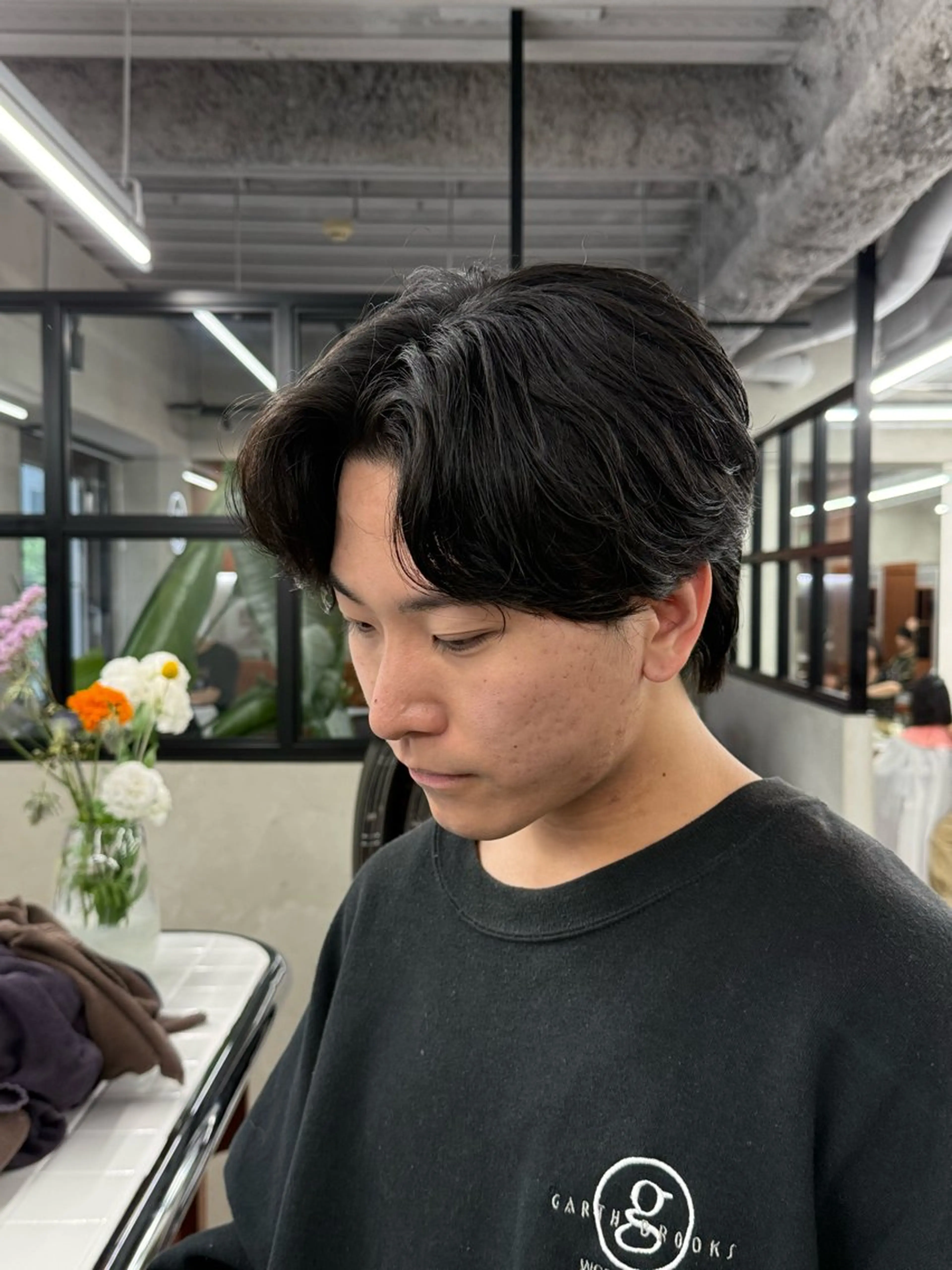 パーマ メンズ 豊崎 佑輔のヘアスタイル