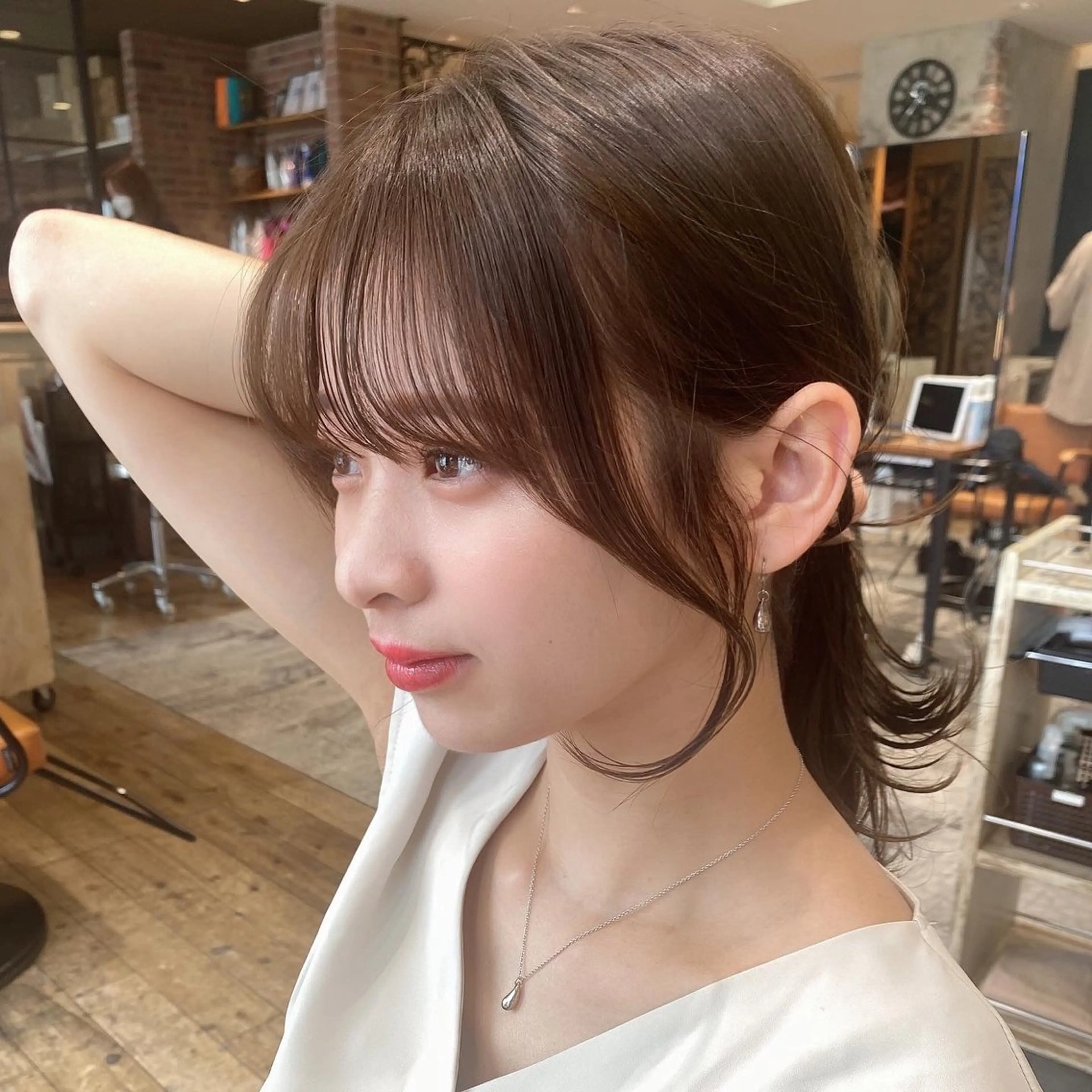 セミロング カラー ベージュカラー ブラウンカラー ブラウンベージュ くびれヘア 顔周りカット カット ヘアカラー トリートメント 顔周り/くびれヘア 韓国ヘア💕風間るなのヘアスタイル