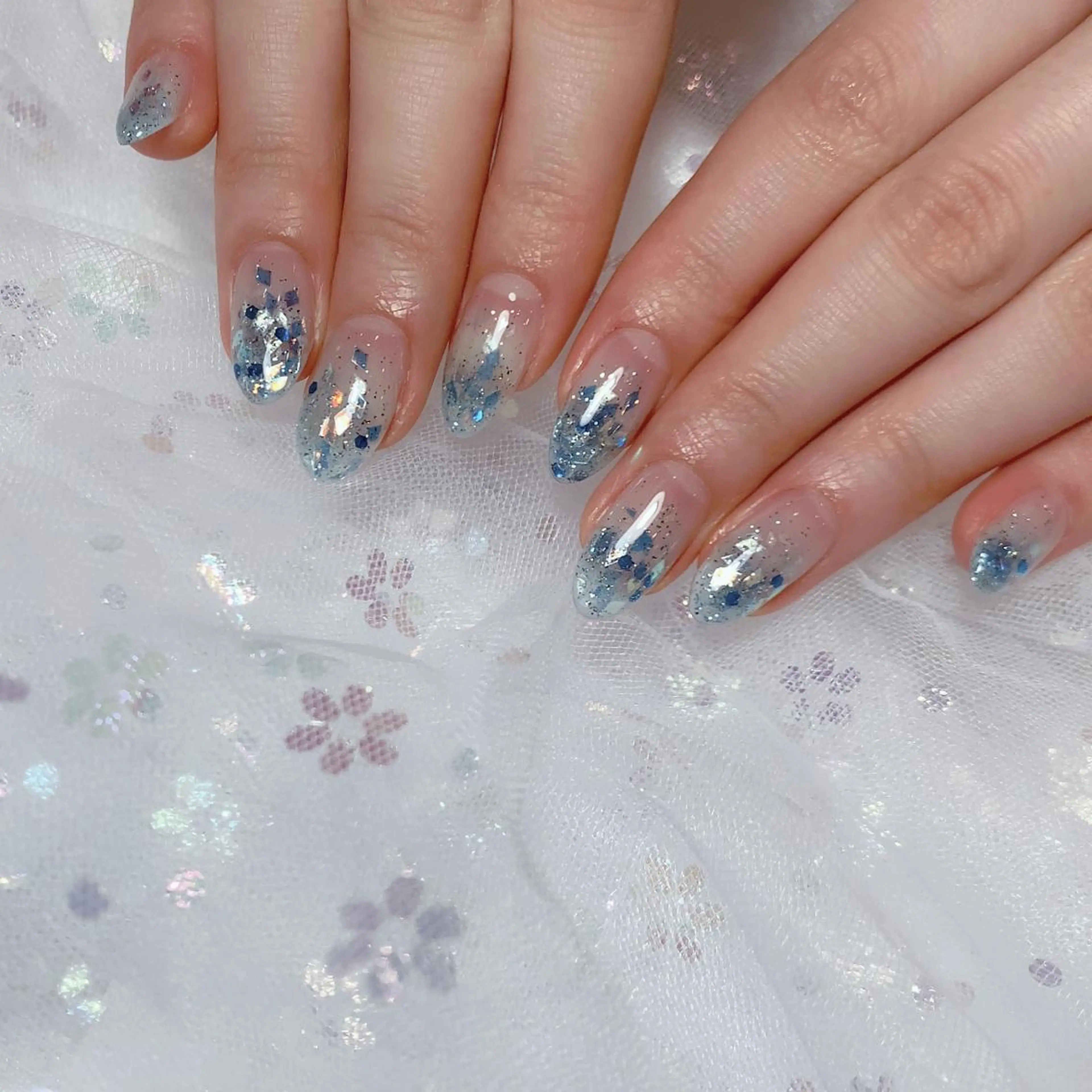 ネイル グラデーション ラメ(グリッター) ラメグラデーション ハンドネイル ネイルサロン ルミア Lumia 店長のネイルデザイン