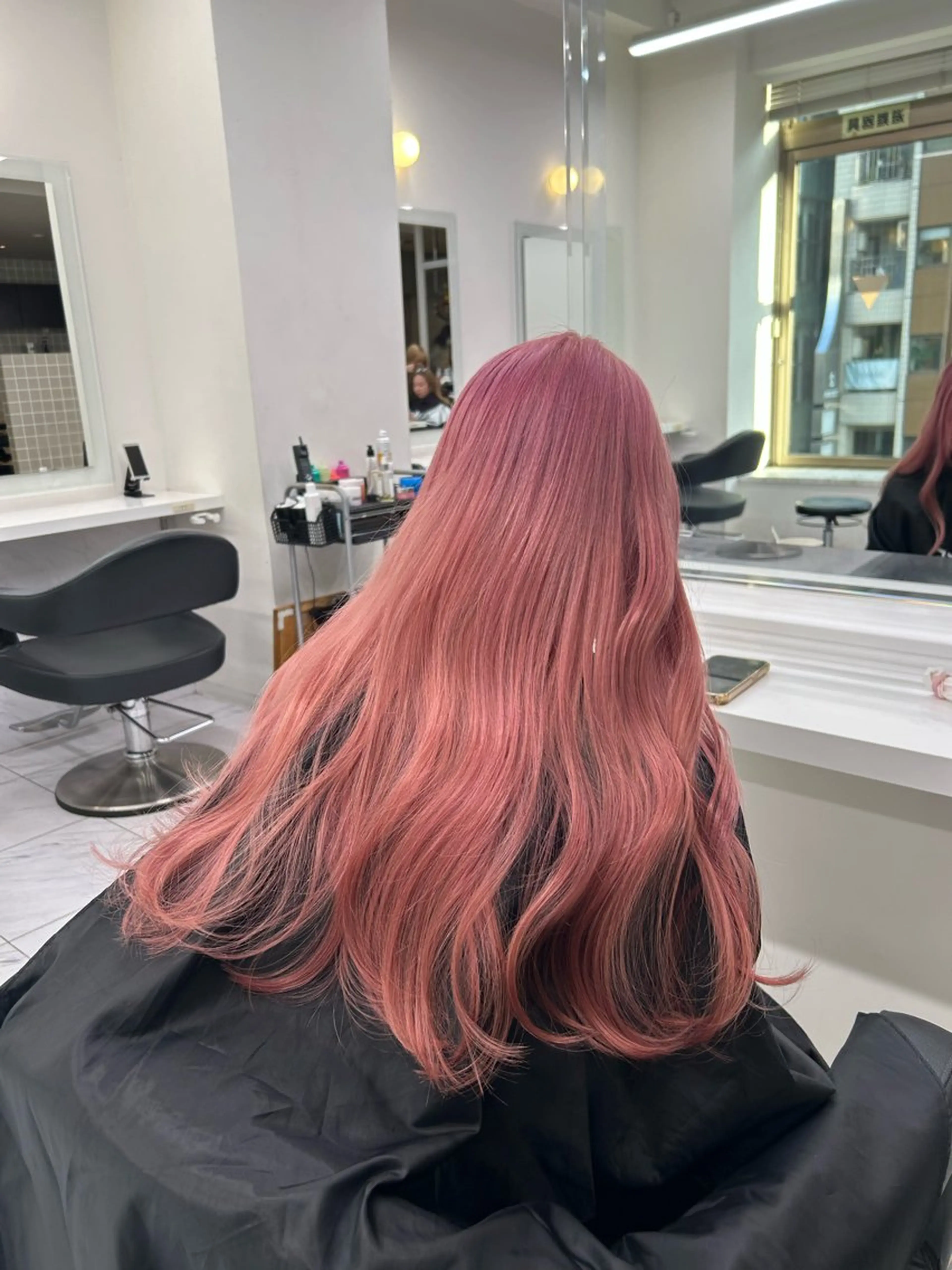 ロング カラー ピンクカラー ヘアカラー ヘアセット 韓国/トレンド レイヤー【101】のヘアスタイル