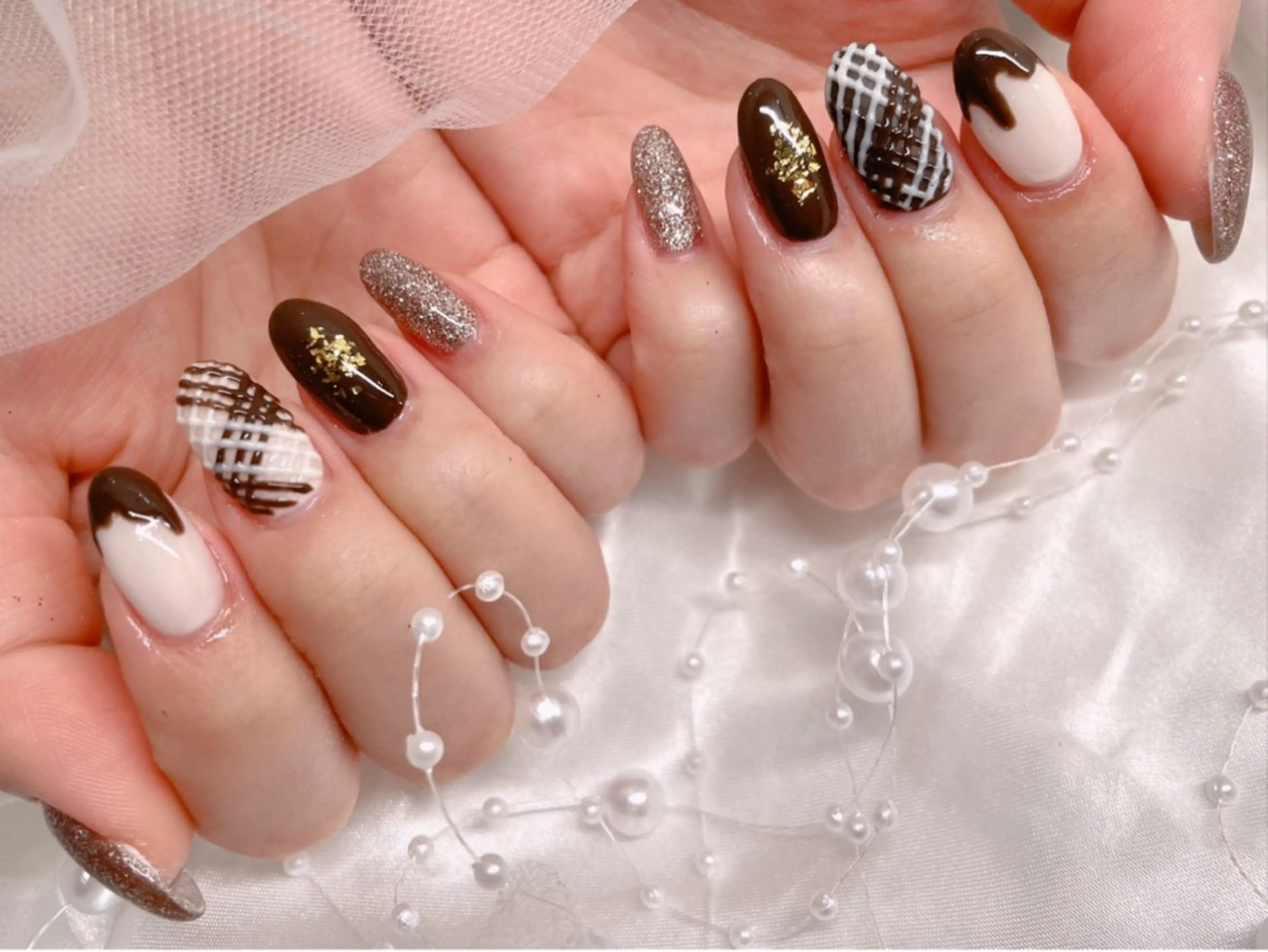 ネイル アートネイル バレンタイン 冬ネイル ハンドネイル ゆりか ジョアアンジェ福島のネイルデザイン