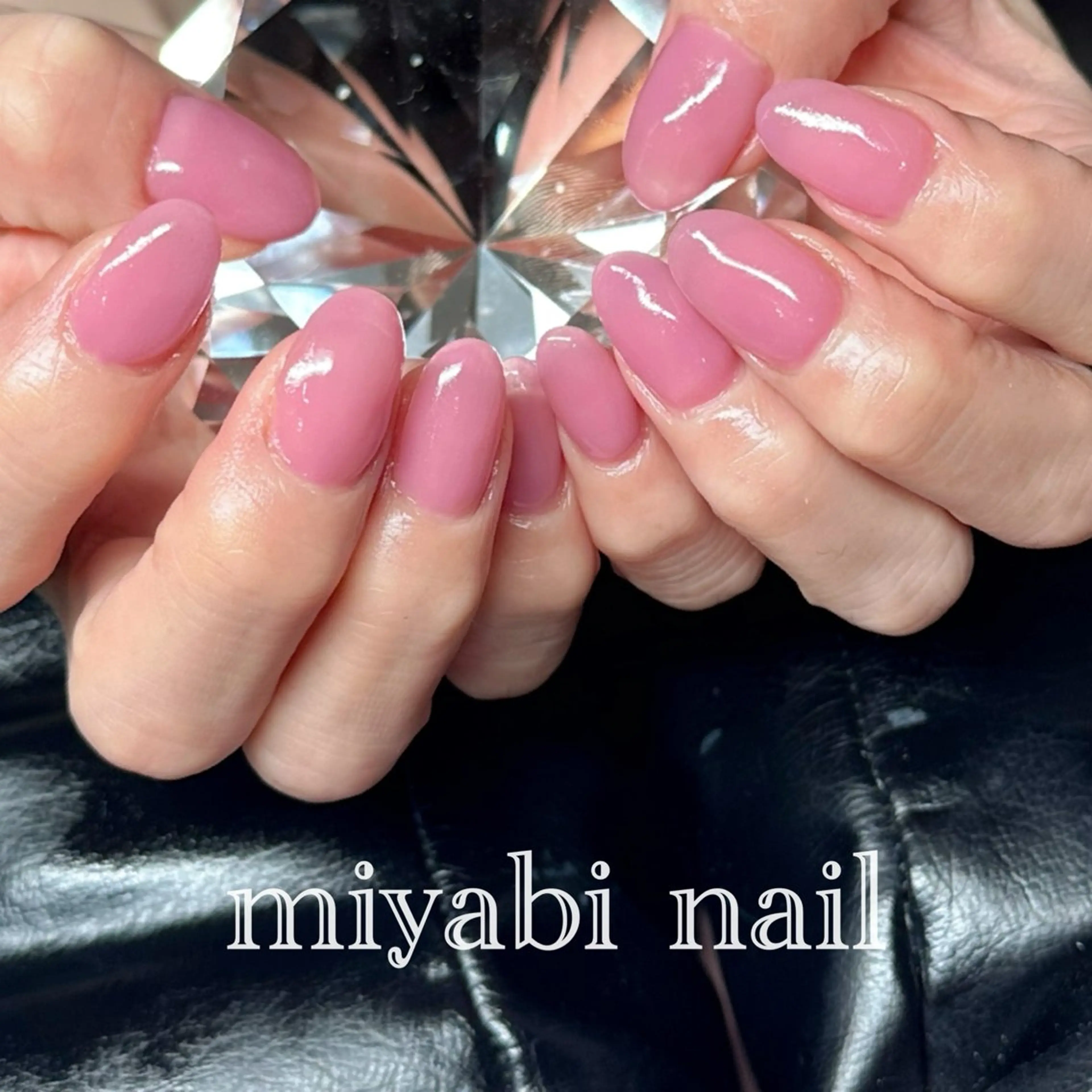 ネイル ジェルネイル 持ち込み ワンカラーネイル ピンク シンプルネイル ハンドネイル miyabi nail 桂川駅近くのネイルデザイン