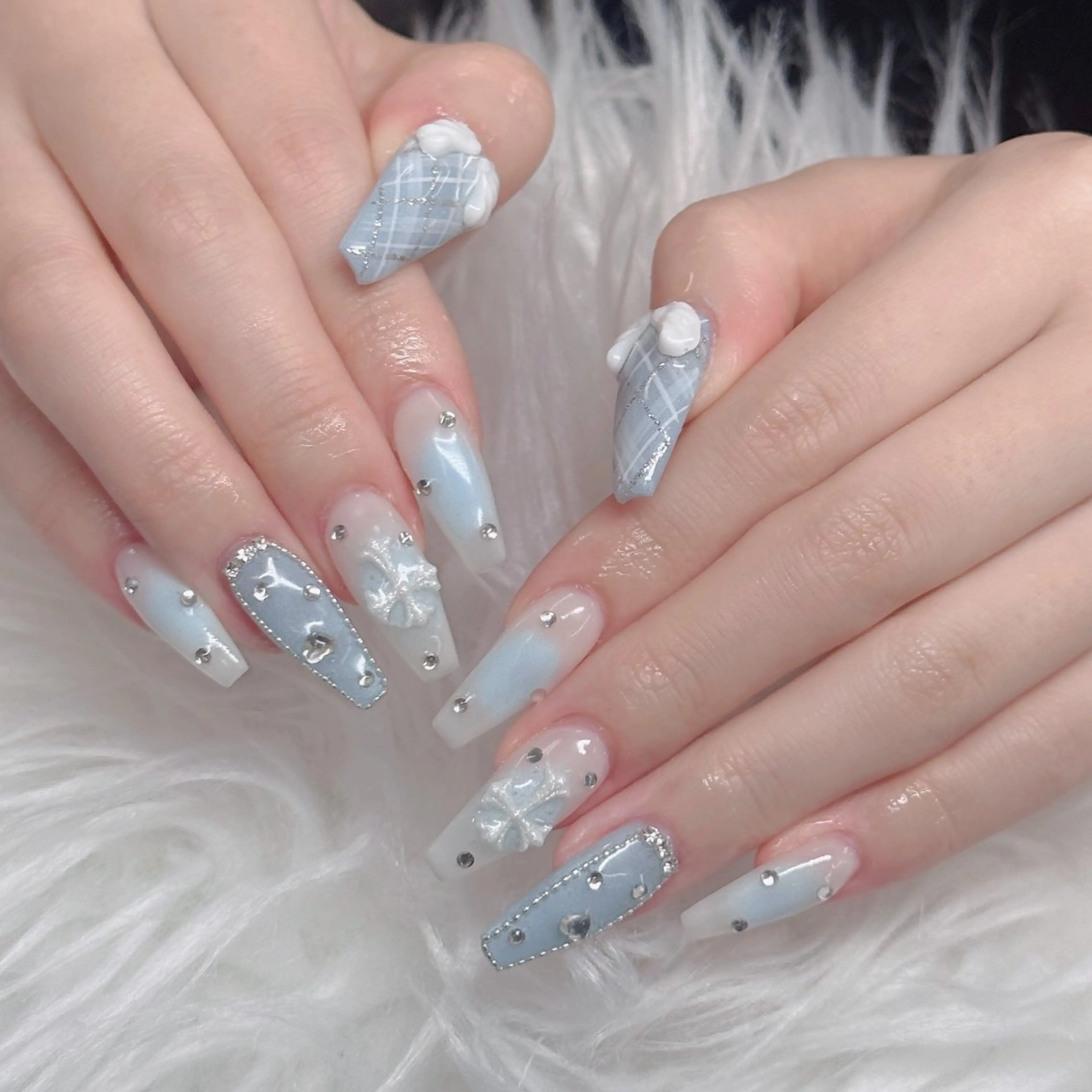 ネイル フットネイル フレンチネイル グラデーション 韓国ネイル ロングネイル ハンドネイル Hani Nail Salonのネイルデザイン