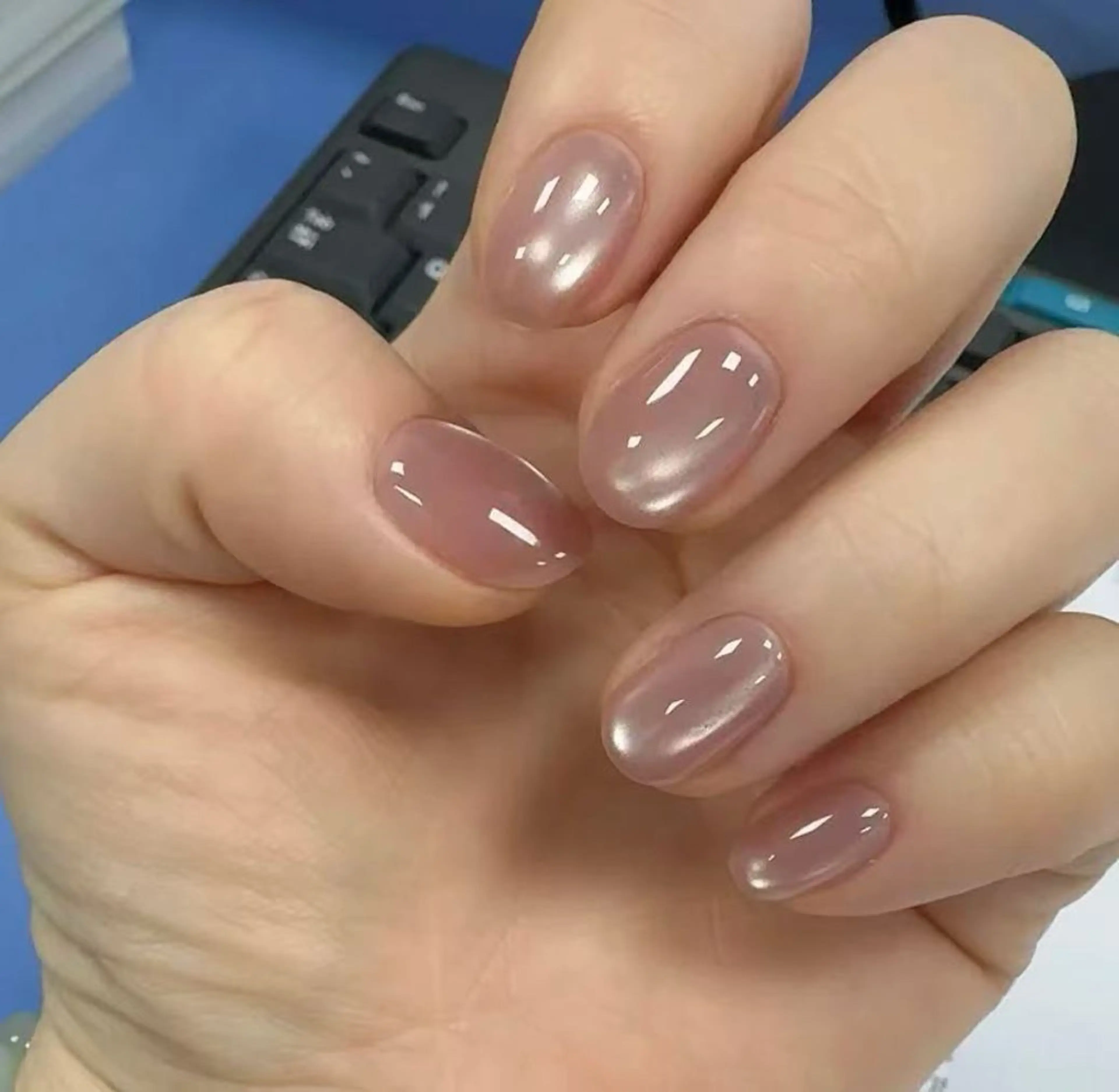 ネイル 長さ出し フレンチネイル 韓国ネイル マグネットネイル マグネットフレンチ sun nail池袋 モデル募集のネイルデザイン