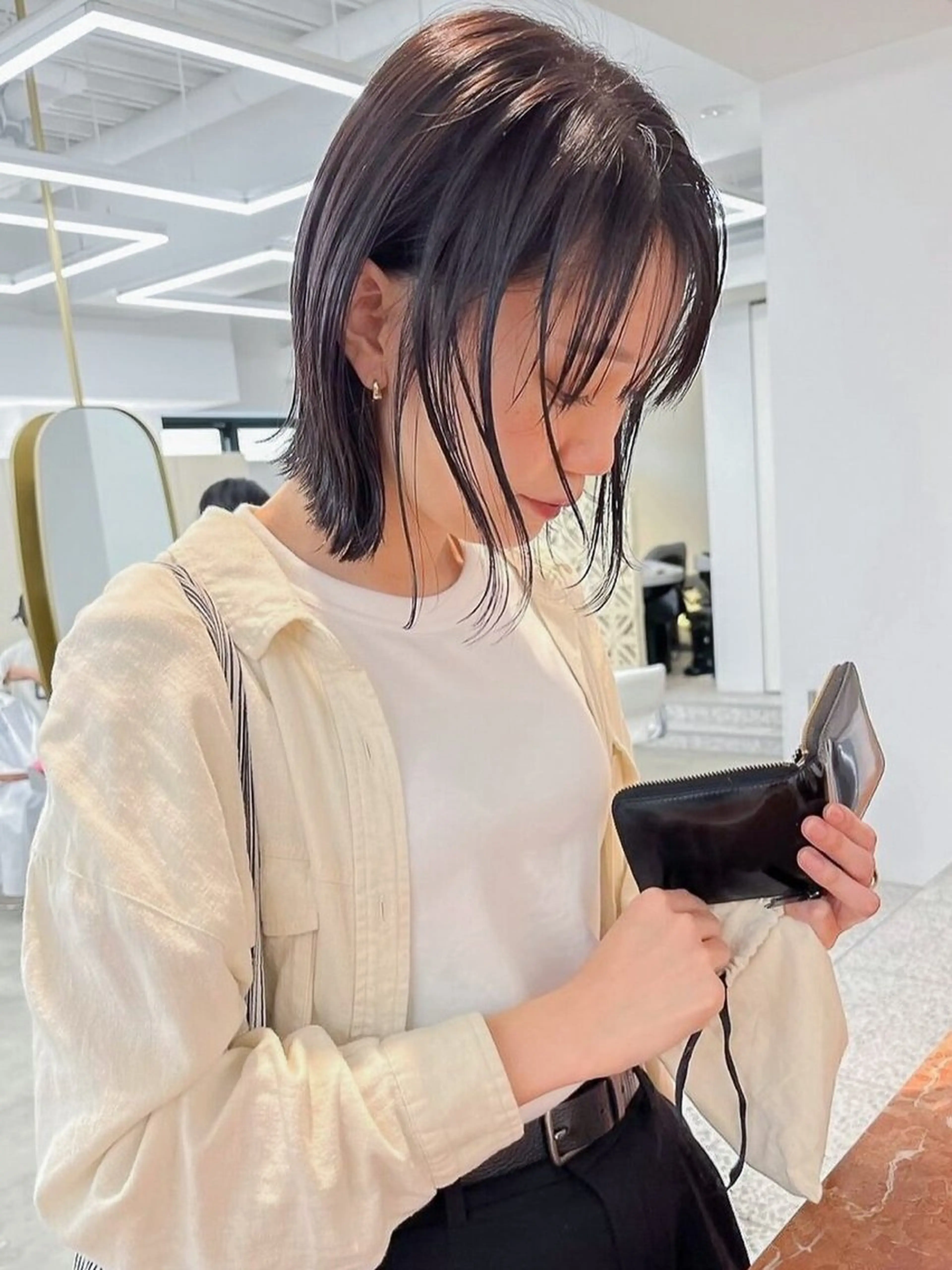 ミディアム ボブ くびれヘア カット ヘアカラー トリートメント MAEUL NAGOYA所属・レイヤーボブ/名駅/ くびれボブ/縮毛矯正のヘアスタイル