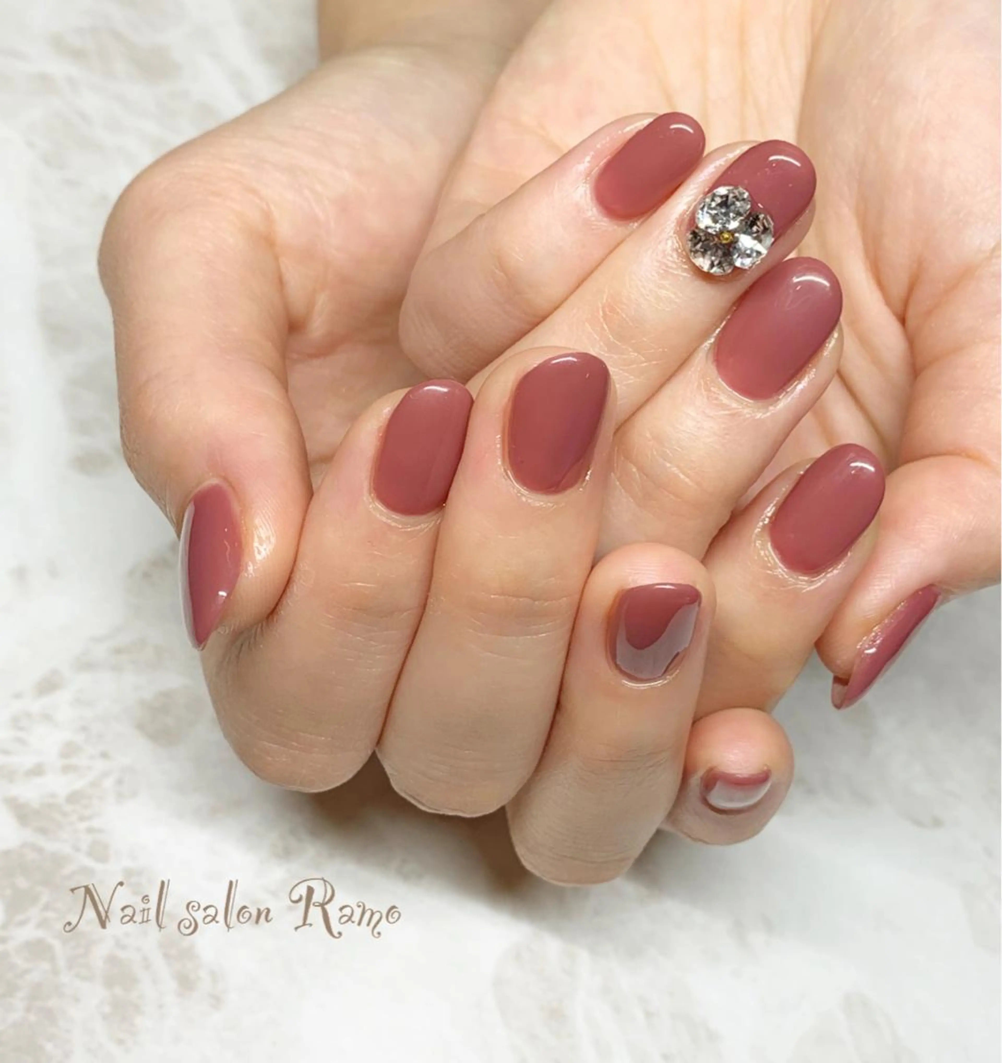 ネイル アートネイル ブルー ジェルネイル ワンカラーネイル パラジェル Nail salon Ramo所属・松田 祥子のネイルデザイン