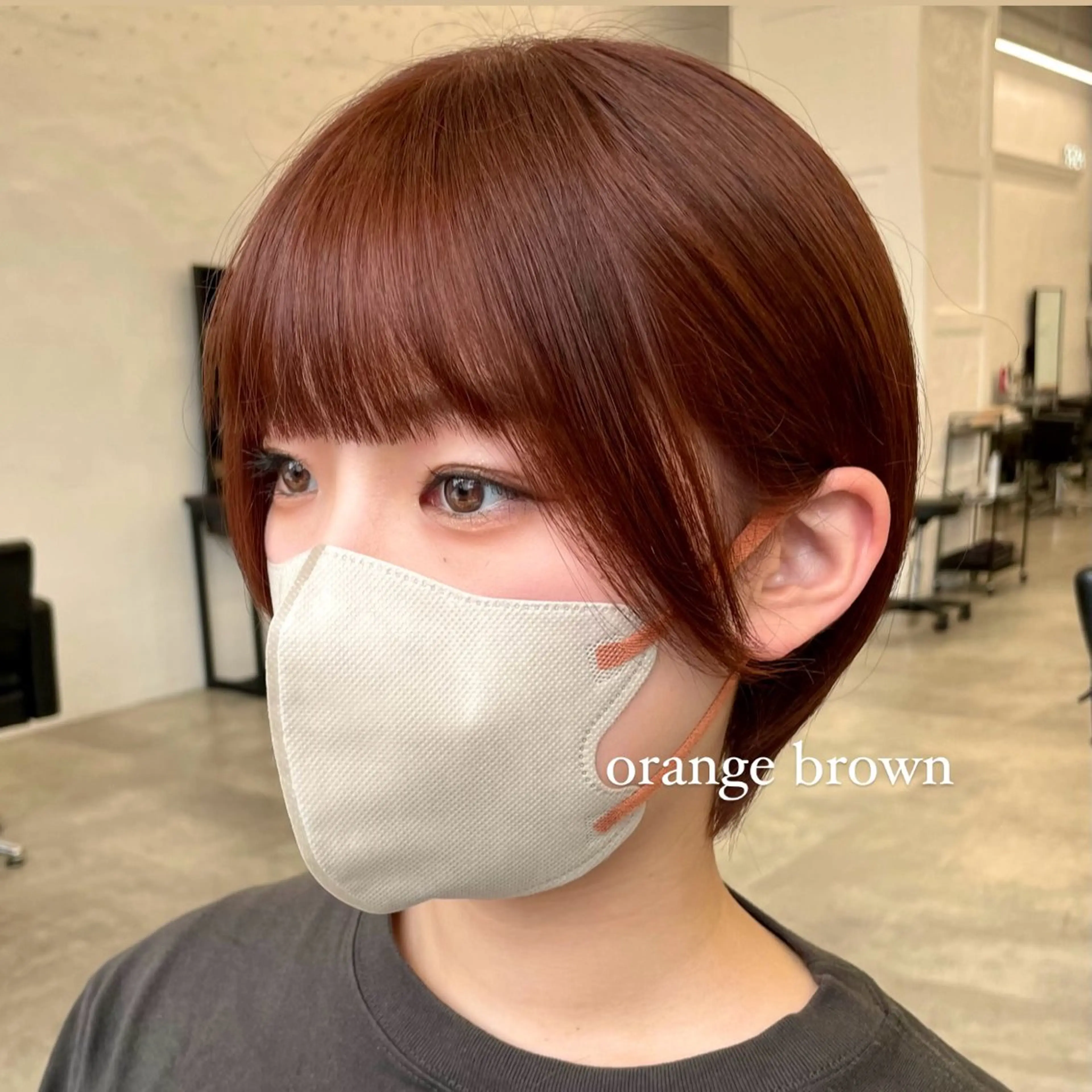 ショート カラー ヘアアレンジ ブリーチ ブラウンカラー ブリーチなしカラー オレンジ オレンジブラウン ボブ/レイヤー/ 艶髪/HANA💗のヘアスタイル