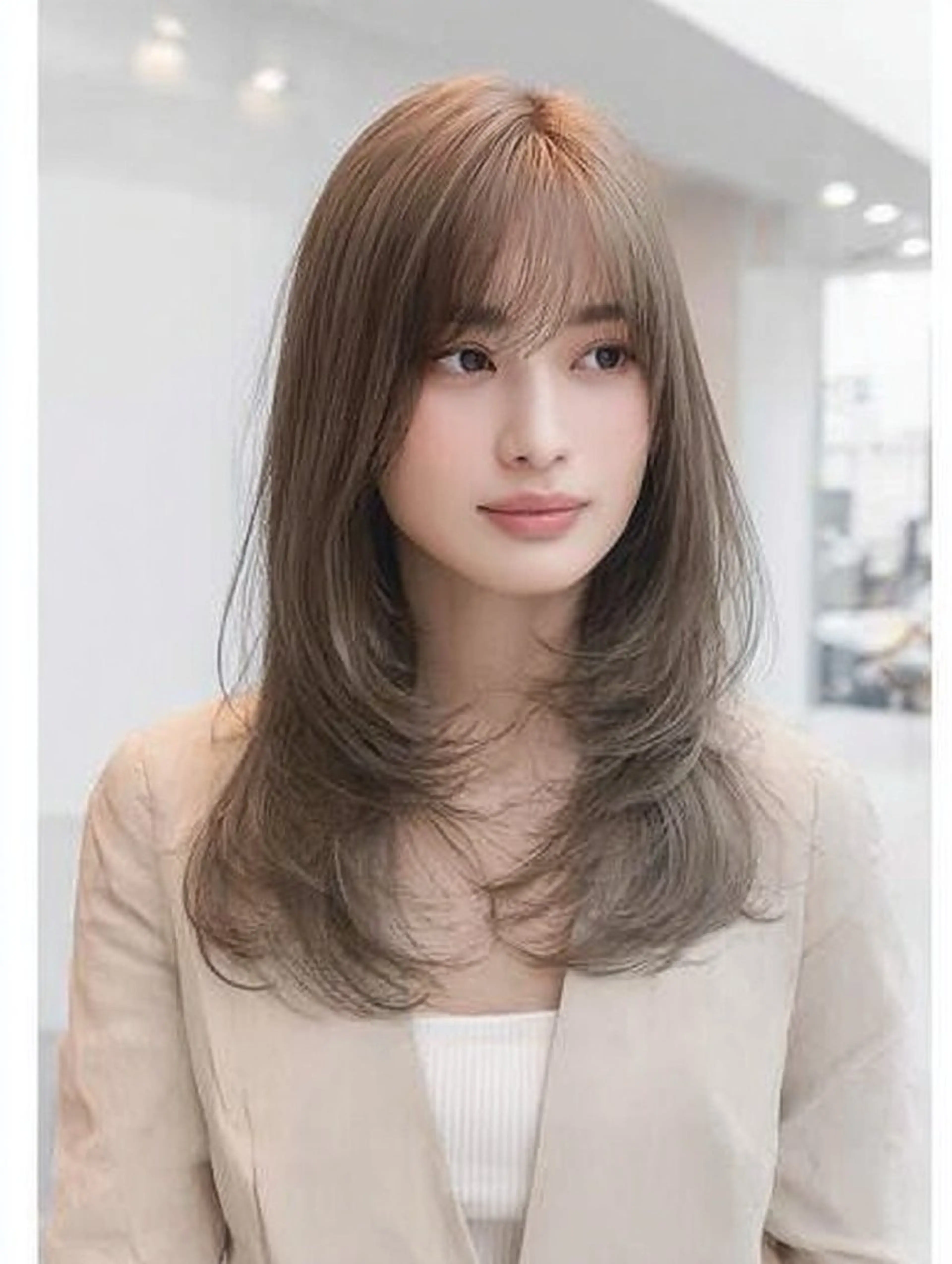 ロング 顔まわりレイヤー 顔周りカット ハッシュカット ハイレイヤー 髪質改善 カット 縮毛矯正 トリートメント ✨毛髪診断で絶対綺麗 ✨美髪艶髪専門✨高浪のヘアスタイル