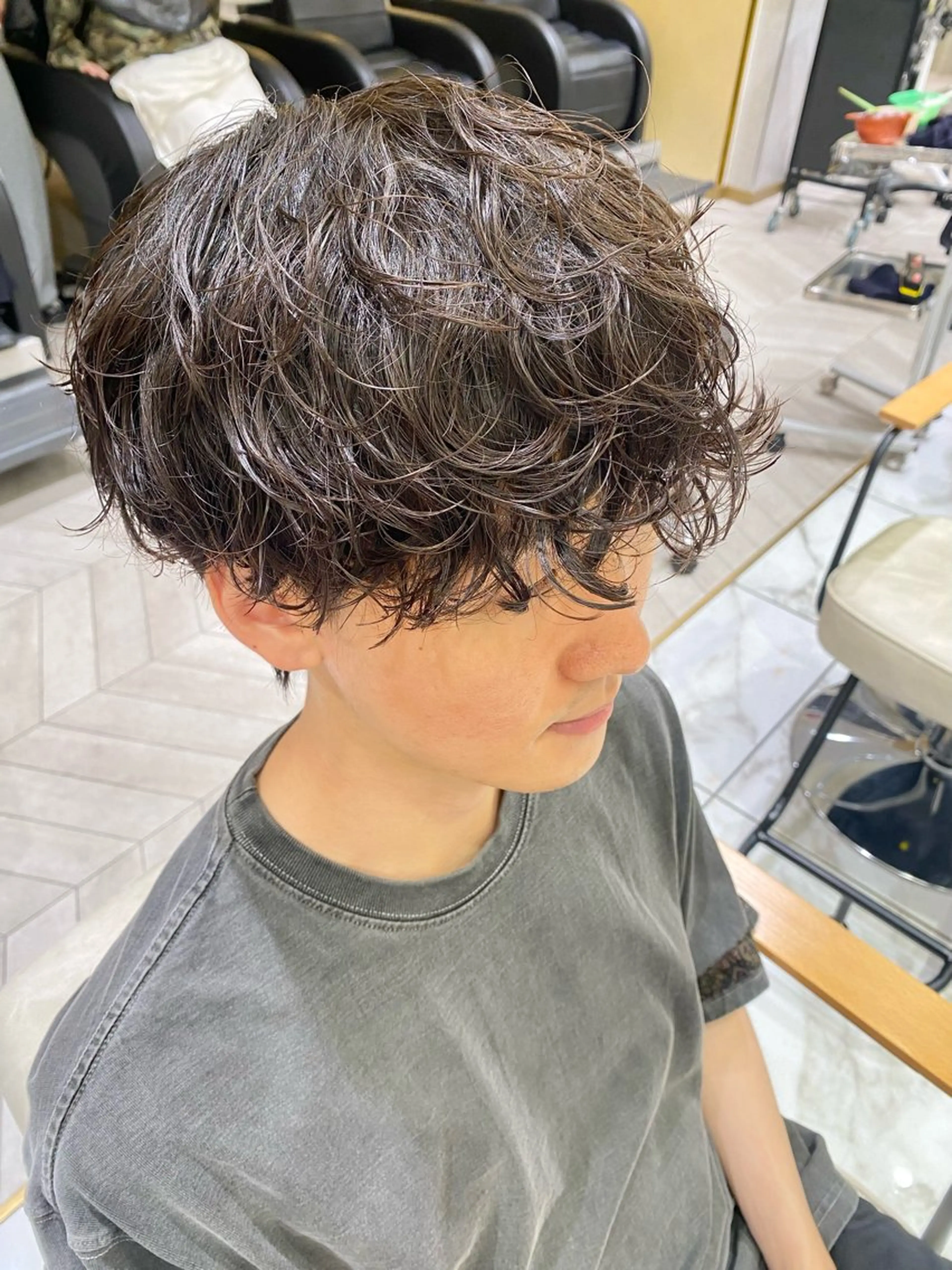 ショート パーマ メンズ カット パーマ 酸スト/フェザー パーマ/三谷海斗のヘアスタイル