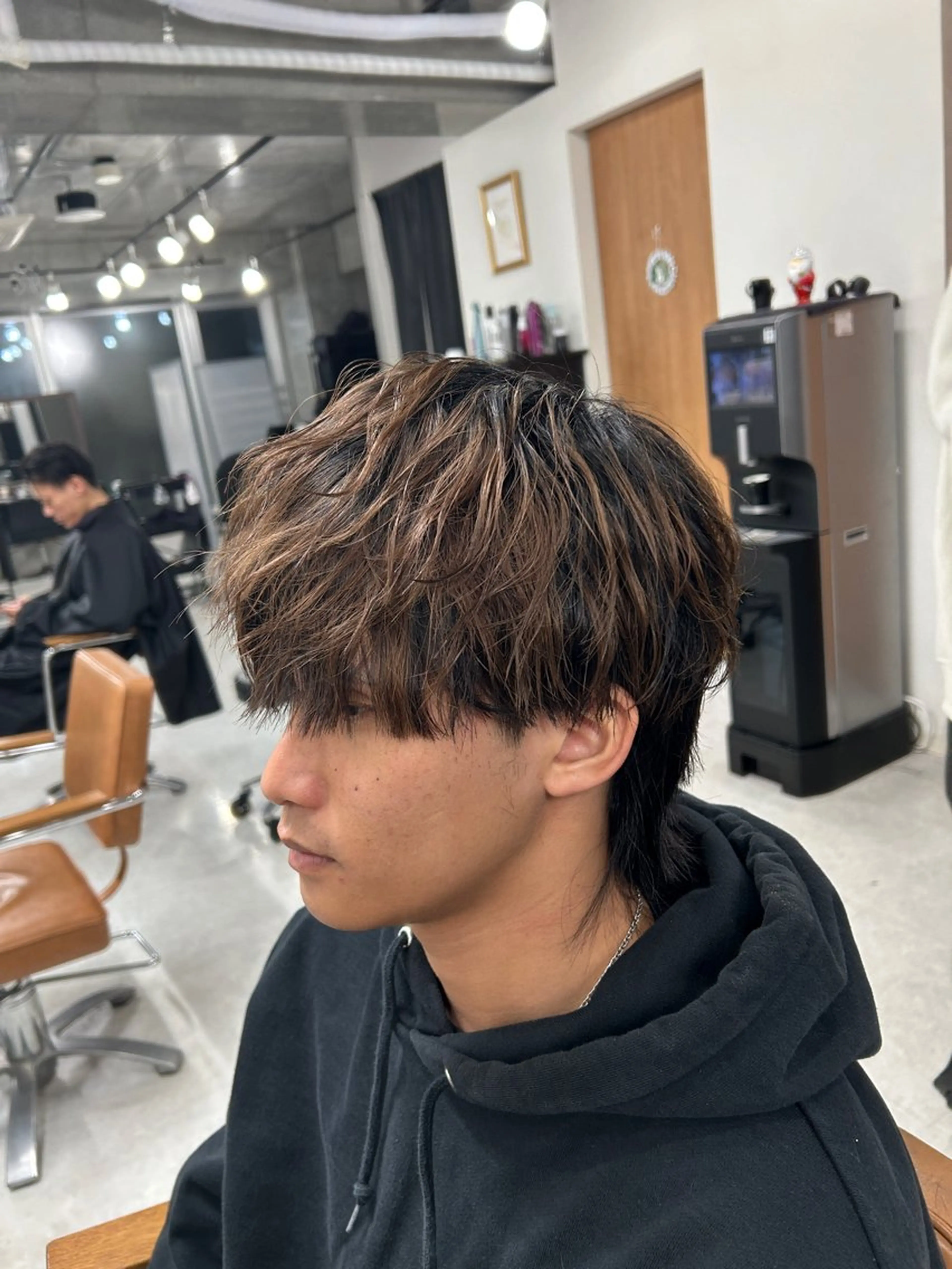 パーマ メンズ カット トリートメント ヘッドスパ ヘアセット カズキ🌼曲がる縮毛 ／くせ毛パーマのヘアスタイル