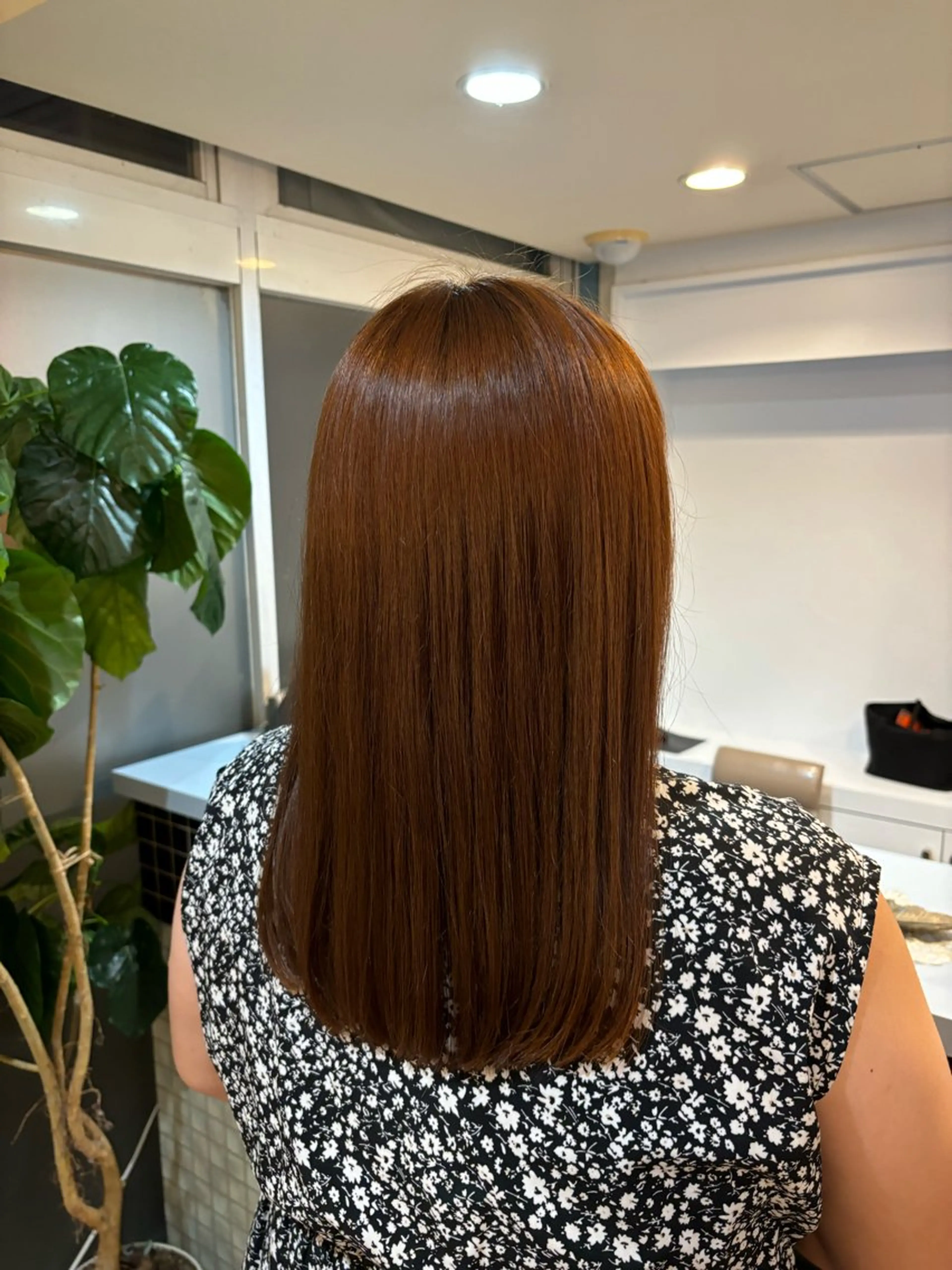 セミロング カラー 伊藤 杏奈のヘアスタイル