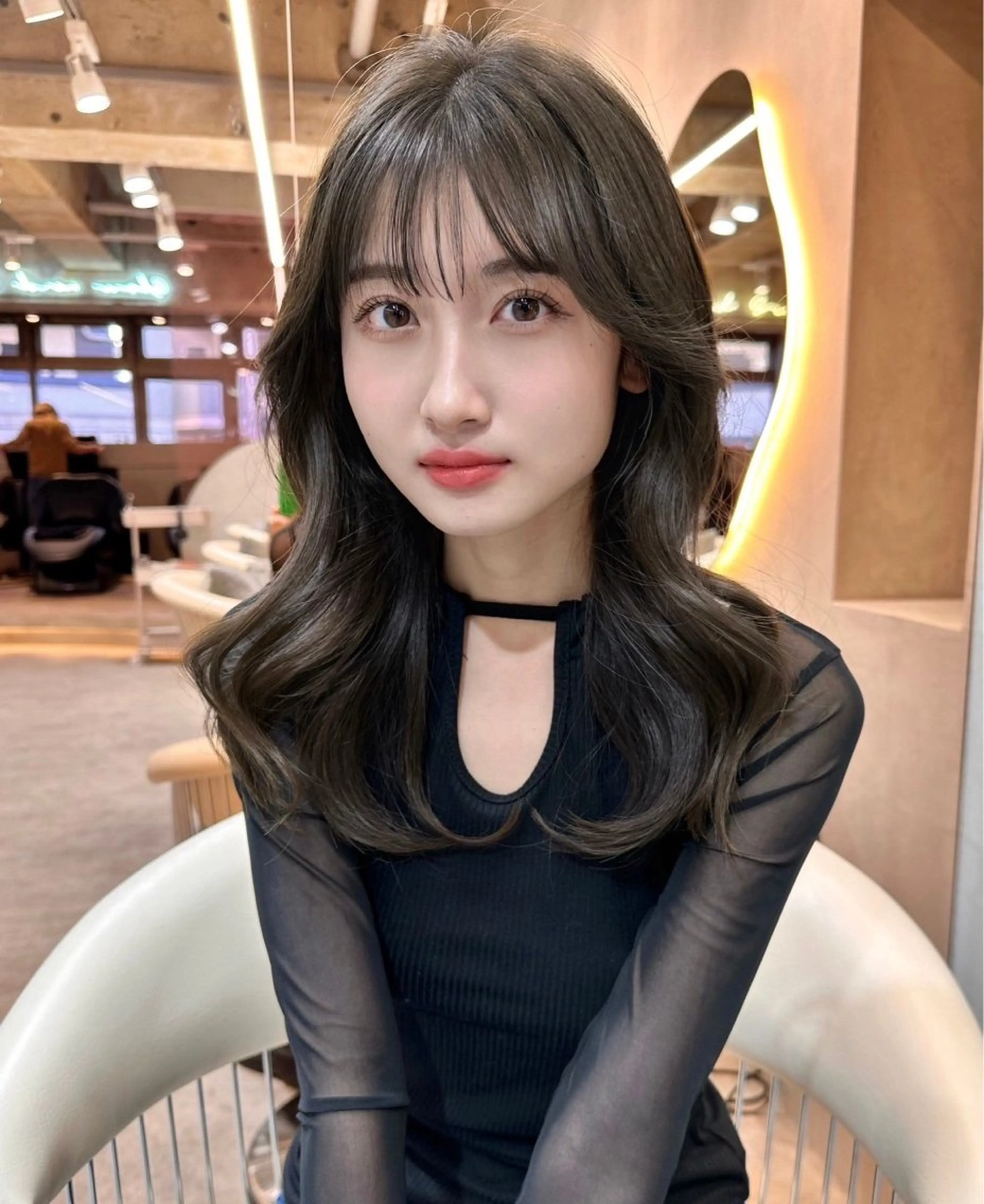 ロング カラー ヘアアレンジ アッシュ 黒髪 ブリーチ ブルーカラー ブルーブラック 🔶似合わせセンター パート/ヤス🔶のヘアスタイル