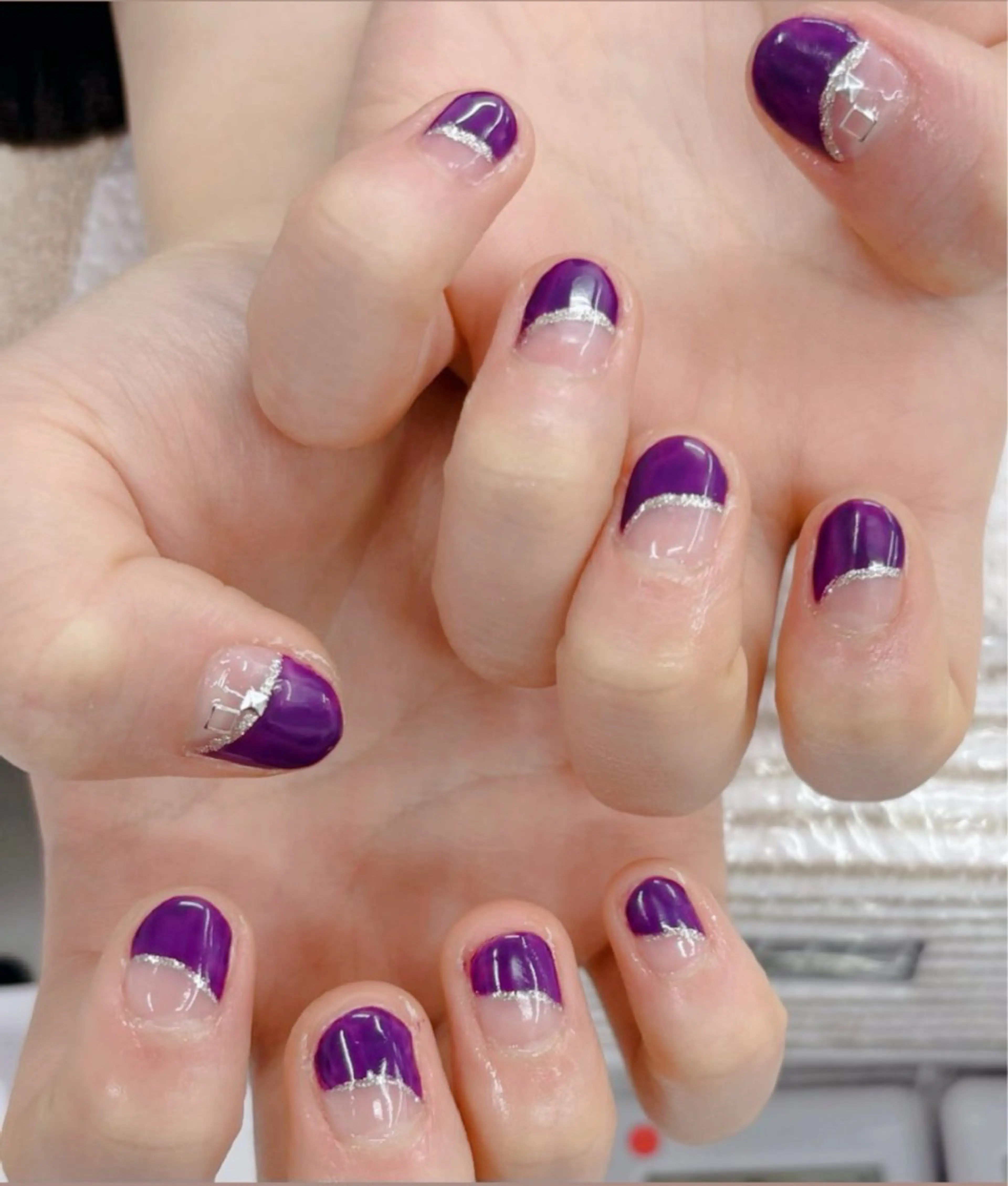 ネイル フレンチネイル 斜めフレンチ 宮嶋 邦佳のネイルデザイン