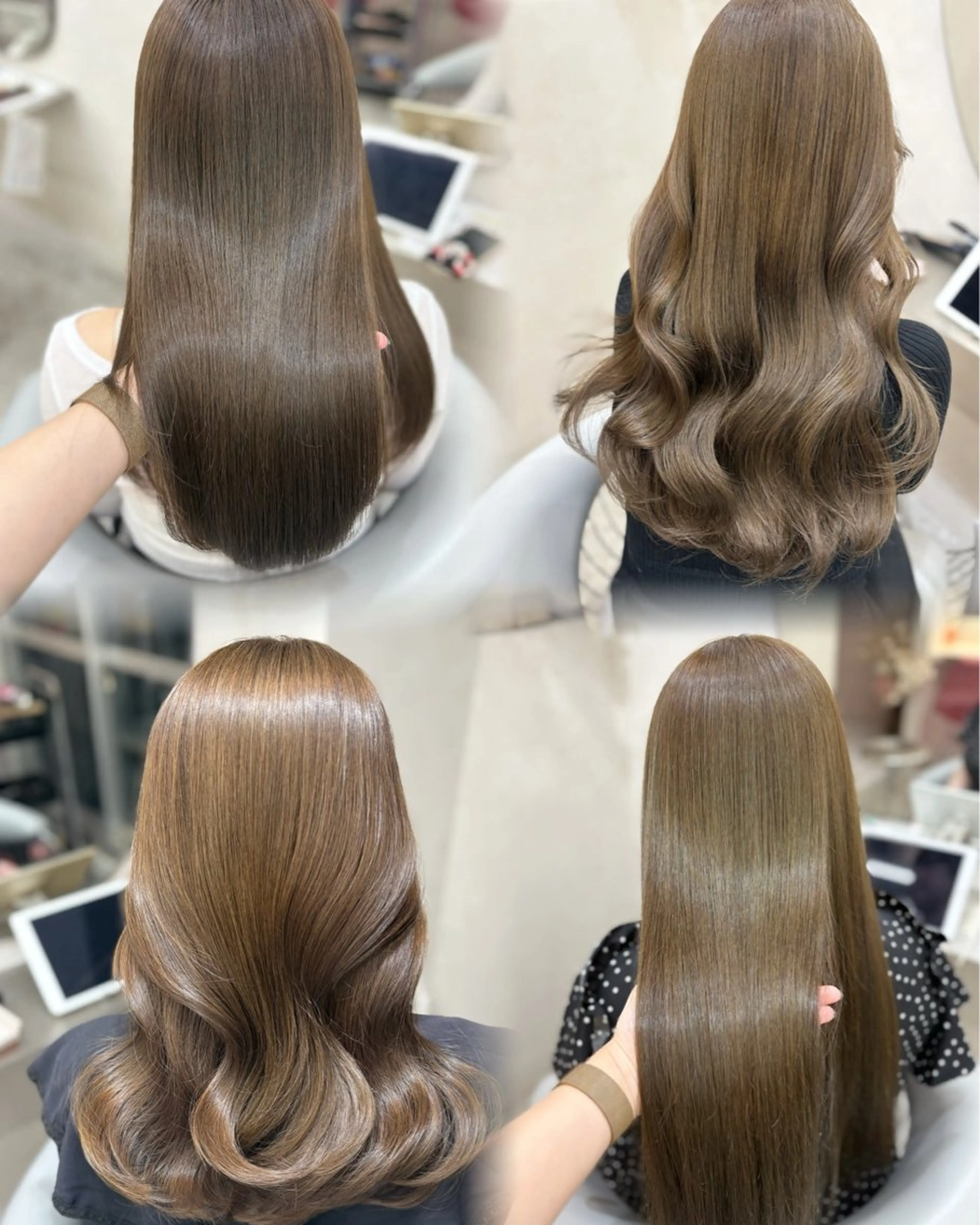 ロング カラー ベージュカラー ブリーチ ダブルカラー グレージュ ブリーチなしカラー カット ヘアカラー トリートメント 新宿/韓国ヘア 中明度カラー/かやのヘアスタイル