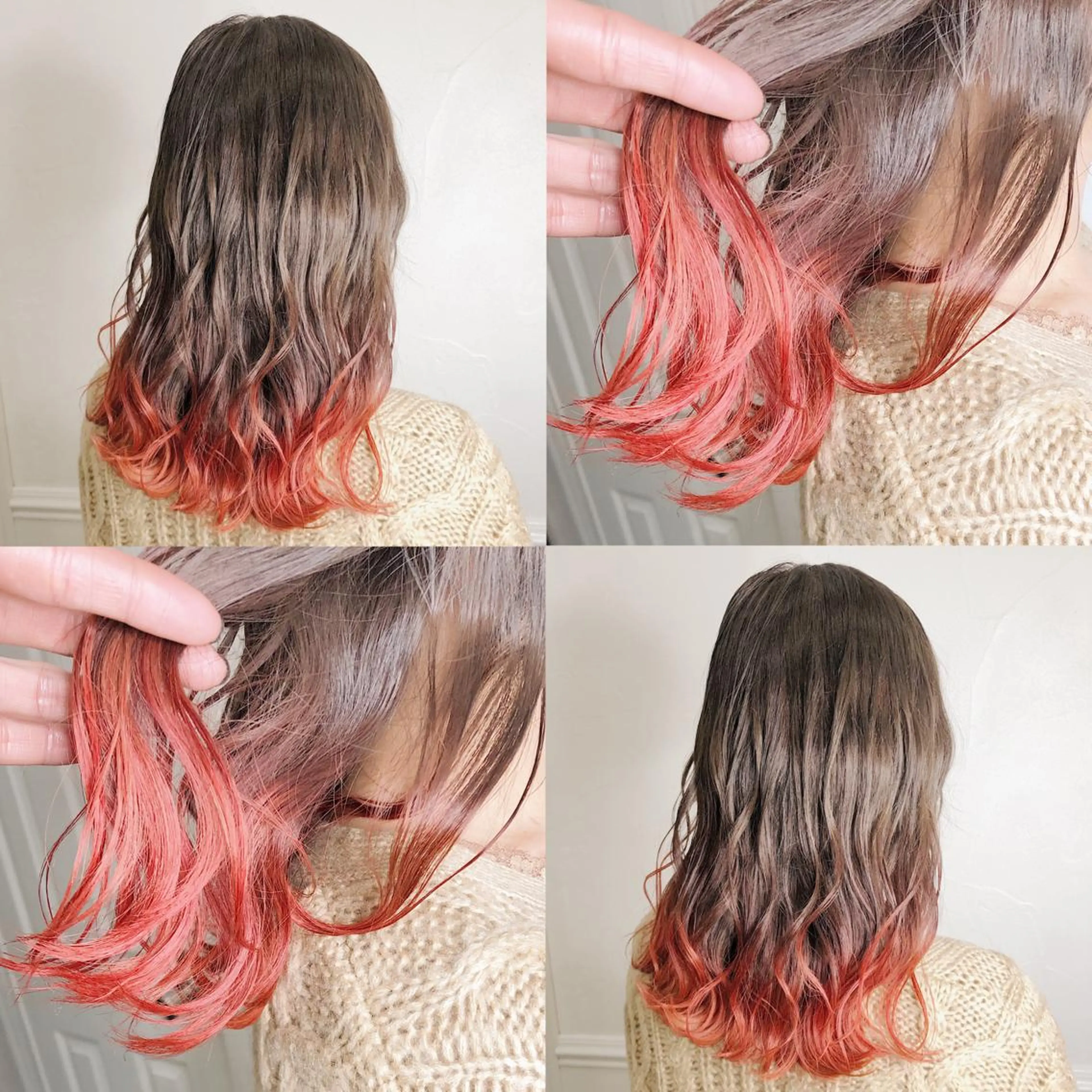 ロング カラー ヘアアレンジ メンズ キッズ オレンジ ヘアカラー トリートメント ヘアセット 💟Chloe原宿店 🩶ハイトーンのヘアスタイル