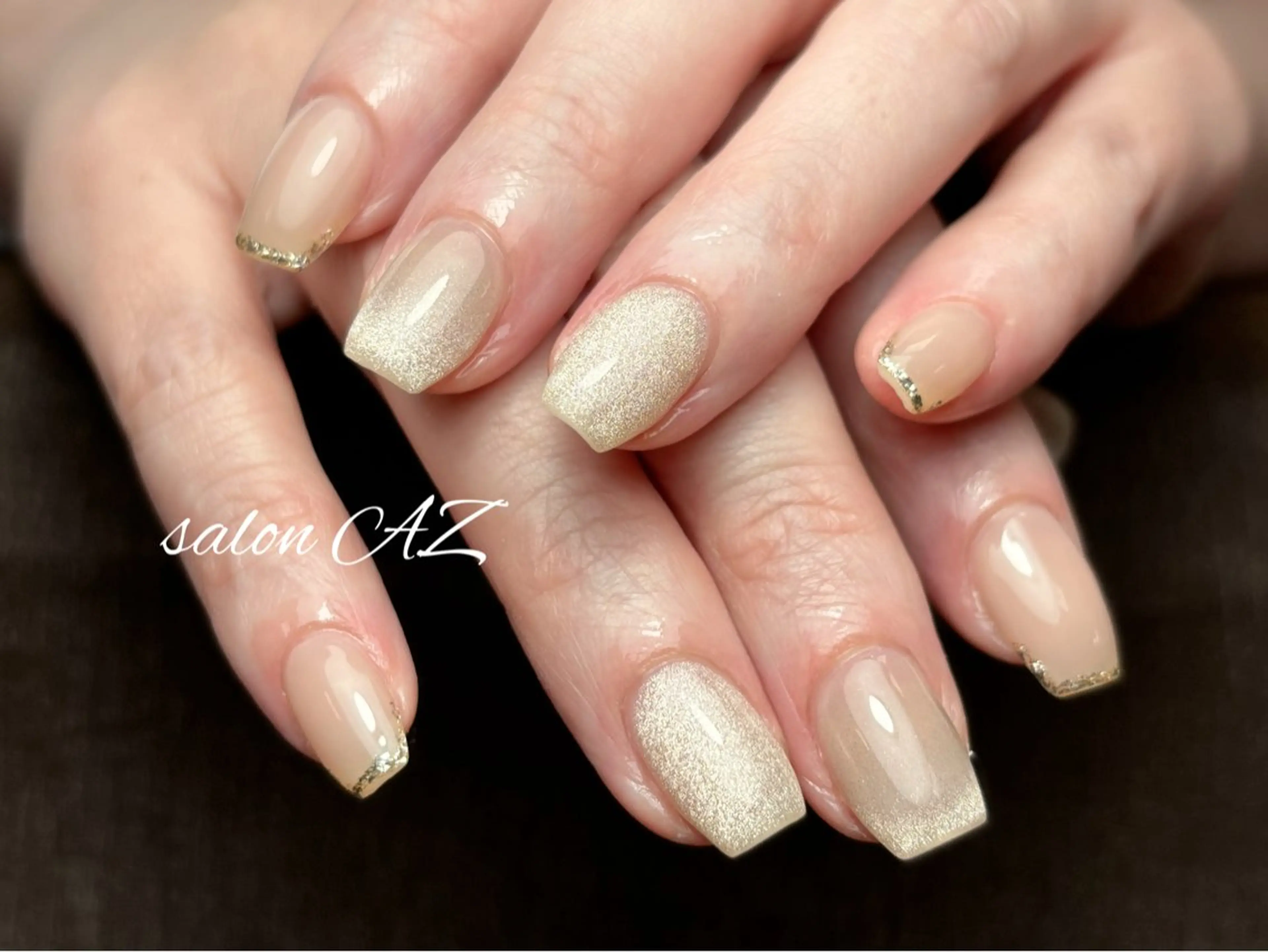 ネイル アートネイル 長さ出し フットネイル フレンチネイル ジェルネイル ハンドネイル salon AZのネイルデザイン