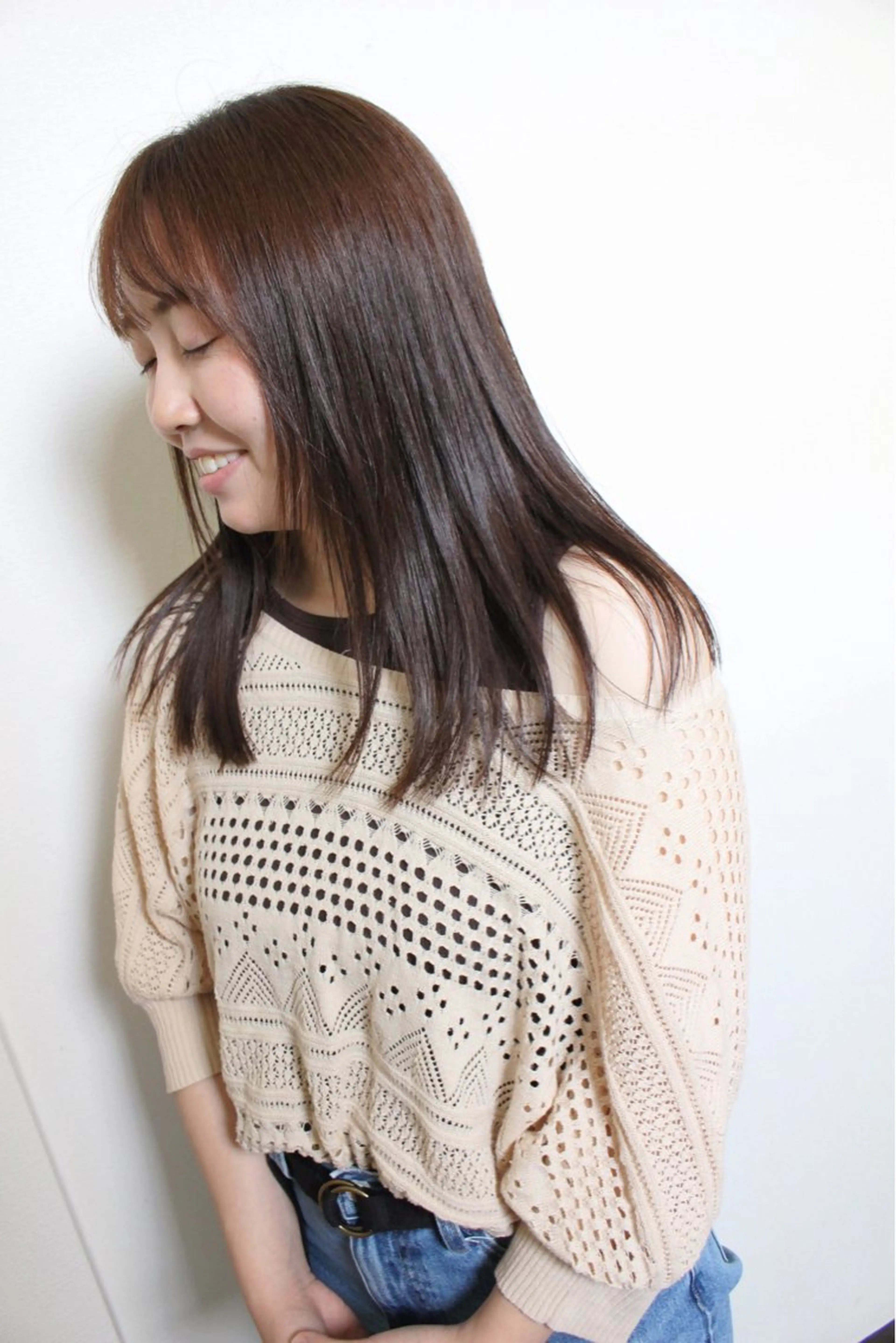 ミディアム カラー トリートメント カット ヘアカラー 土居 正季のヘアスタイル