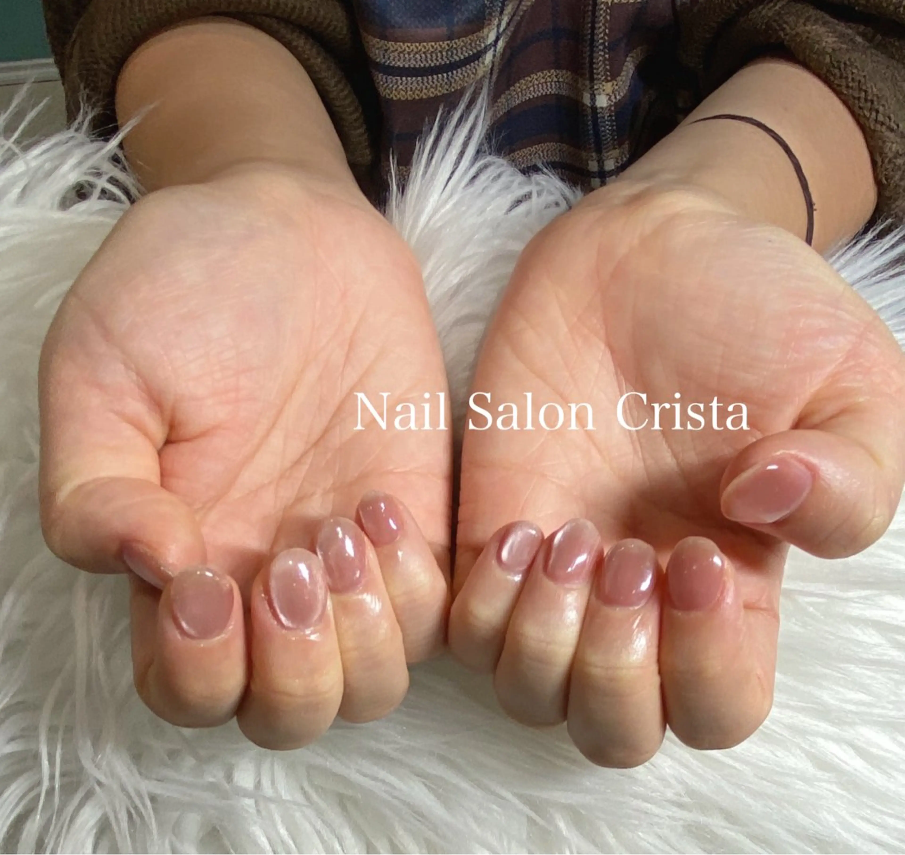 ネイル ブラウン ジェルネイル パラジェル ピンク ハンドネイル CRISTA所属・CRISTA MOMOのネイルデザイン