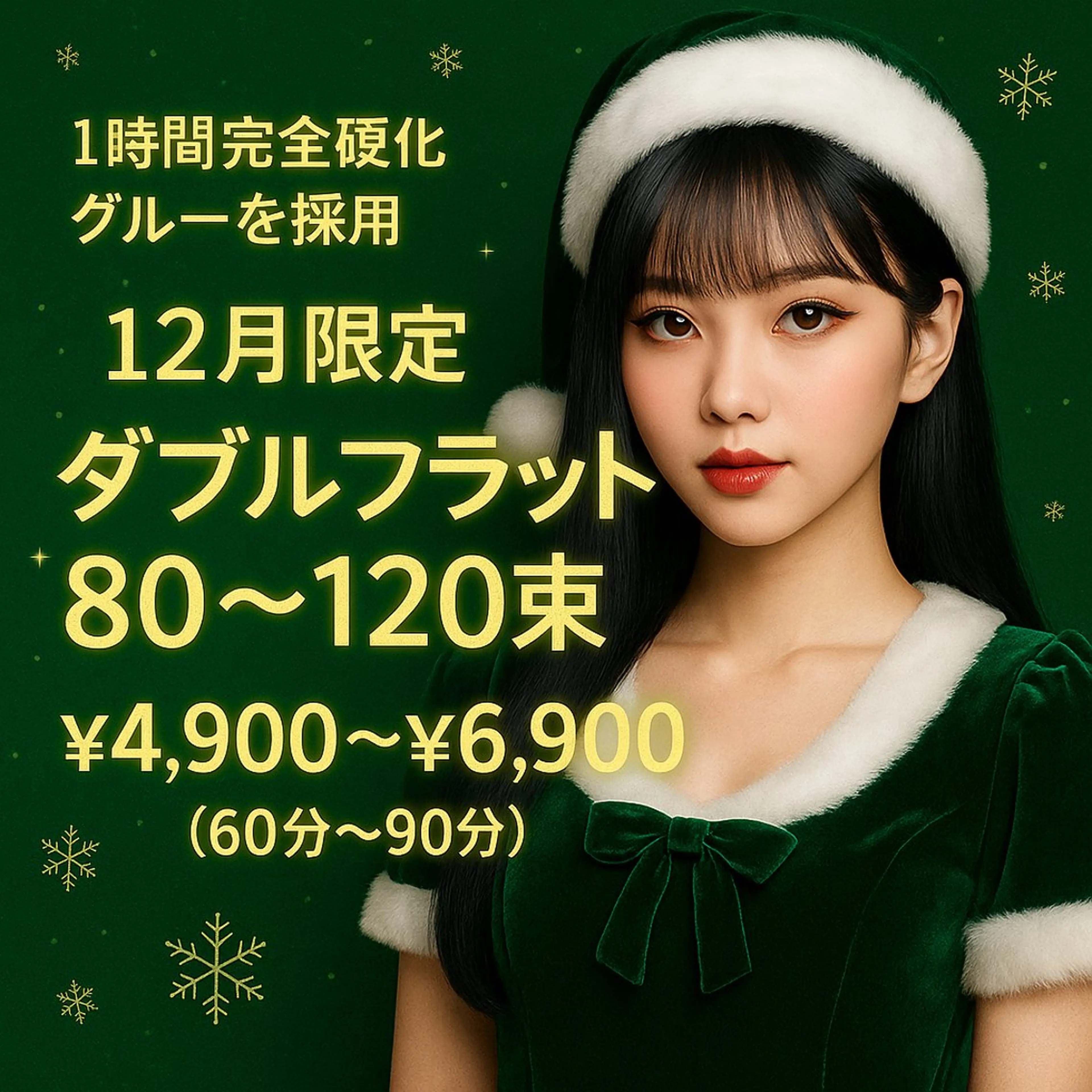 【12月限定】ダブルフラット80束(160本)(オフ込み+コーティング仕上げ)🎄￥5,900→￥4,900の写真